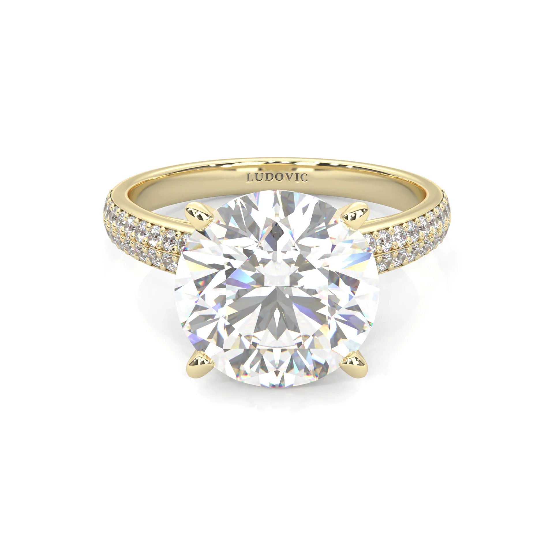 Lunaria Moissanite Engagement Ring ( Yellow Gold 14K )