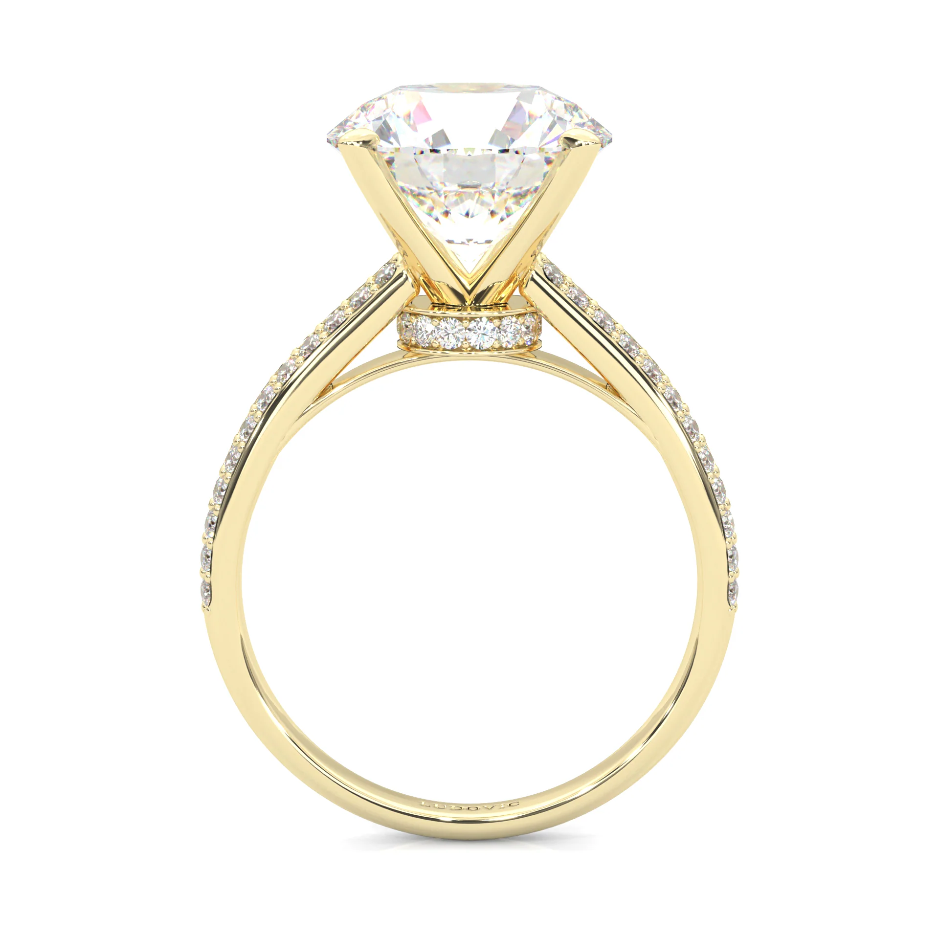 Lunaria Moissanite Engagement Ring ( Yellow Gold 14K ) - Image 4