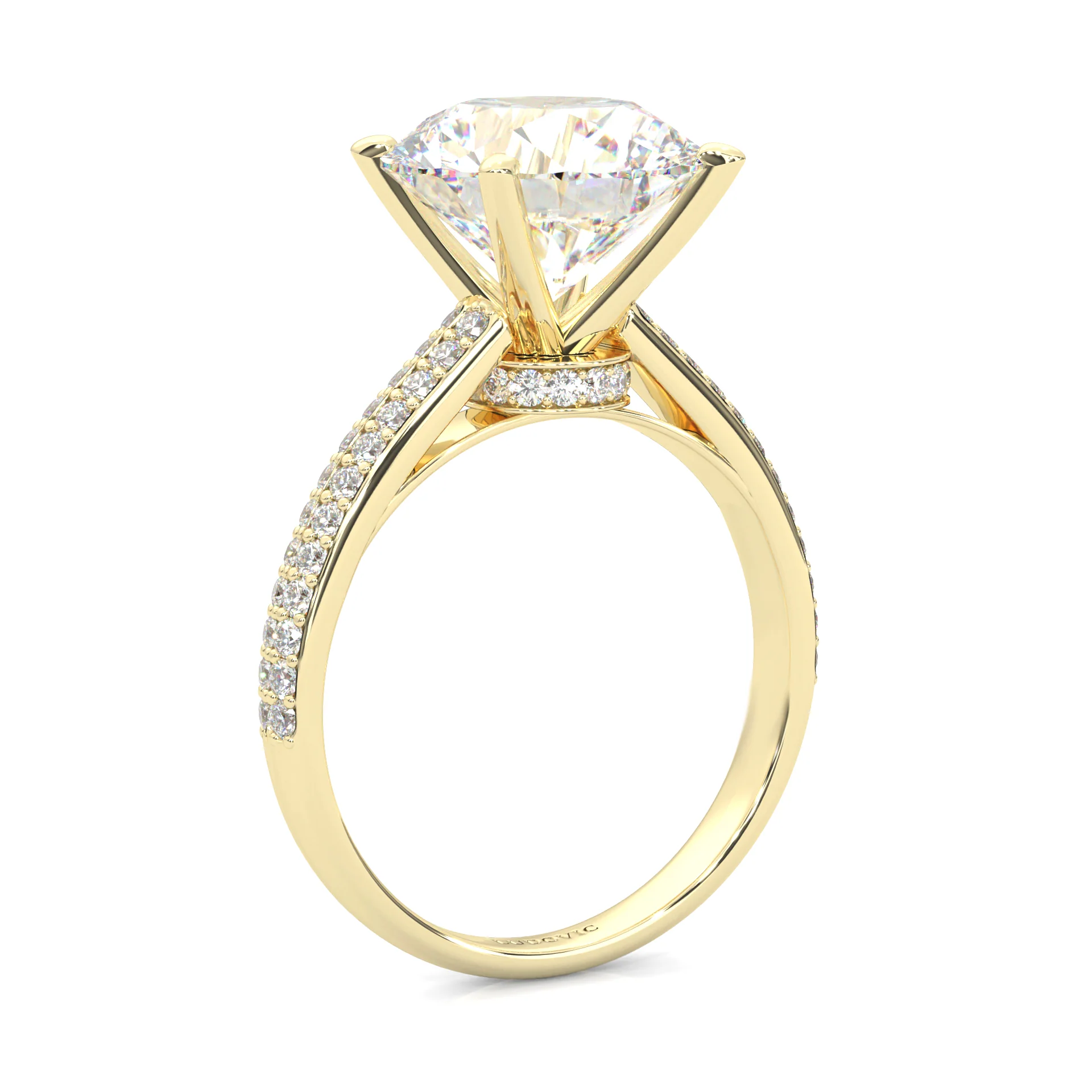 Lunaria Moissanite Engagement Ring ( Yellow Gold 14K ) - Image 5