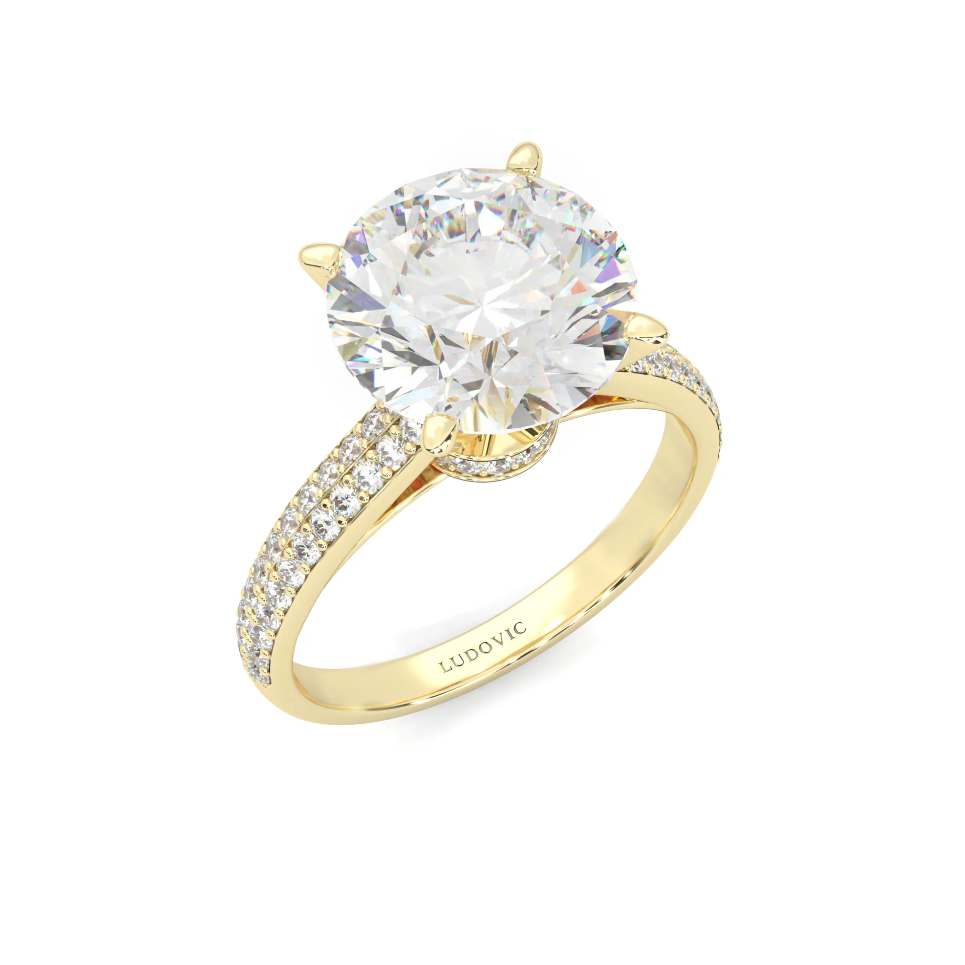 Lunaria Moissanite Engagement Ring ( Yellow Gold 14K ) - Image 7