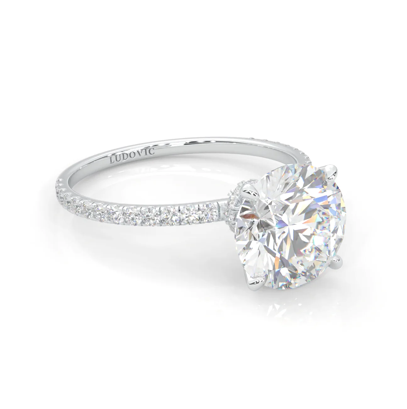 Hidden Halo Moissanite Engagement Ring (14k Solid Gold) - Image 3