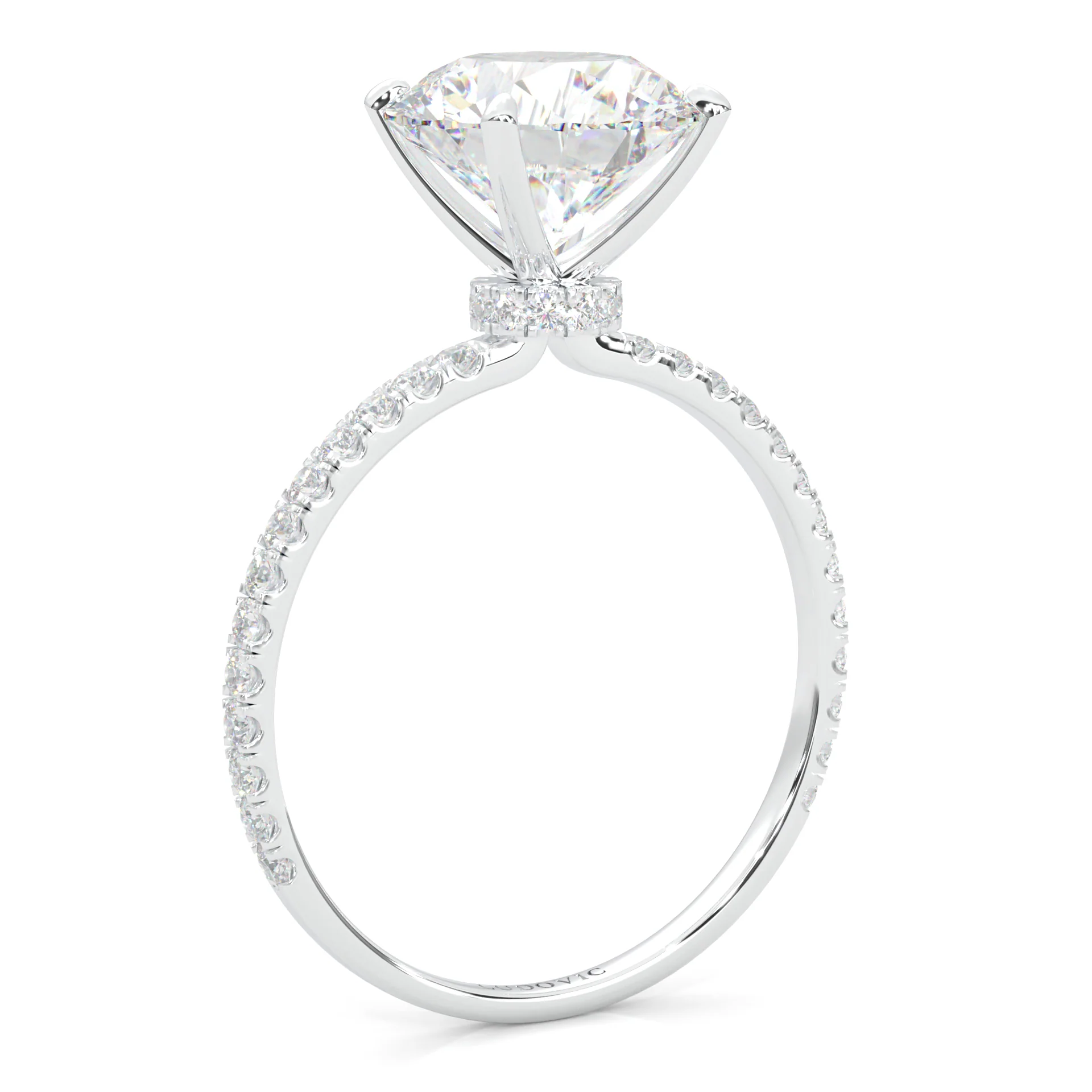 Hidden Halo Moissanite Engagement Ring (14k Solid Gold) - Image 4