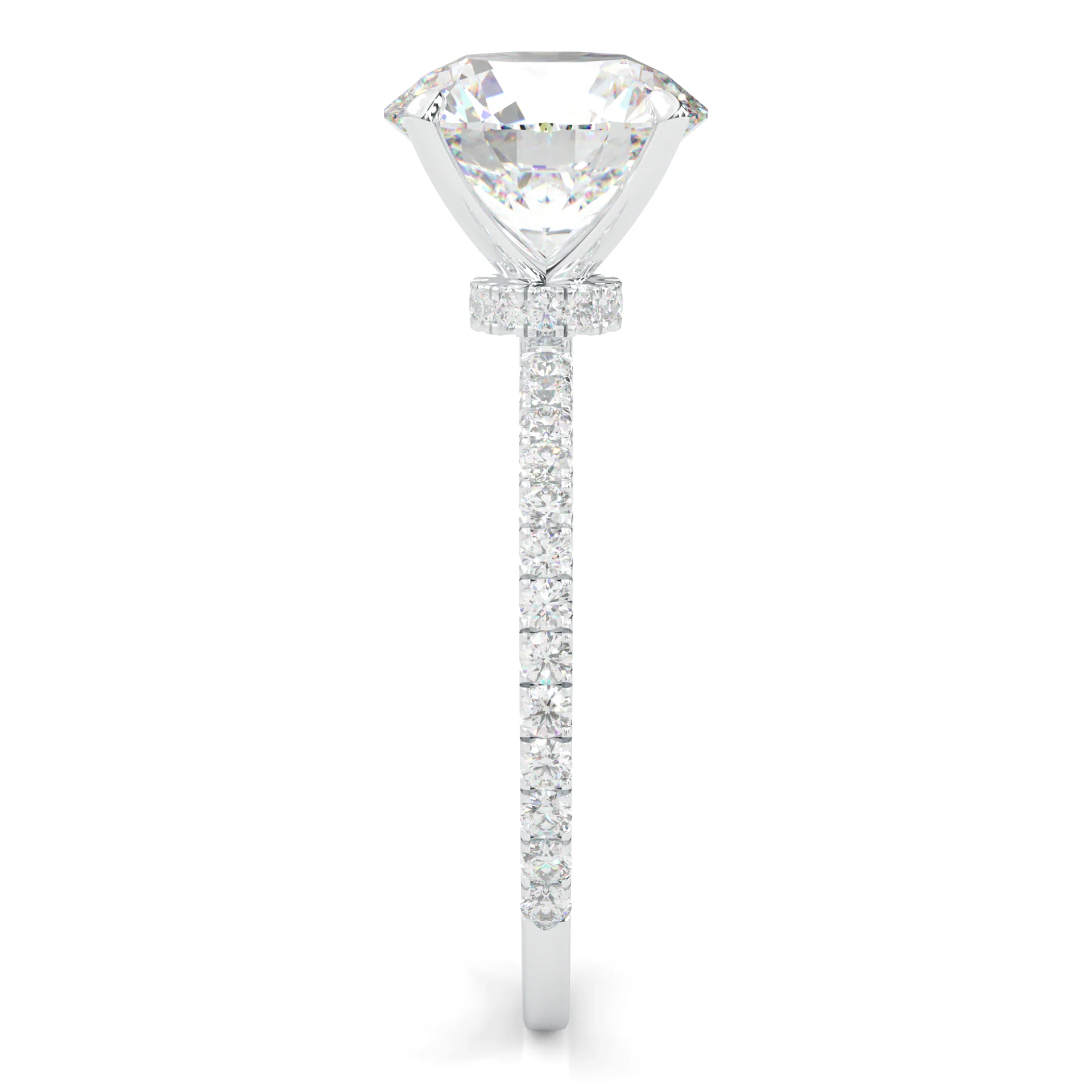 Hidden Halo Moissanite Engagement Ring (14k Solid Gold) - Image 5