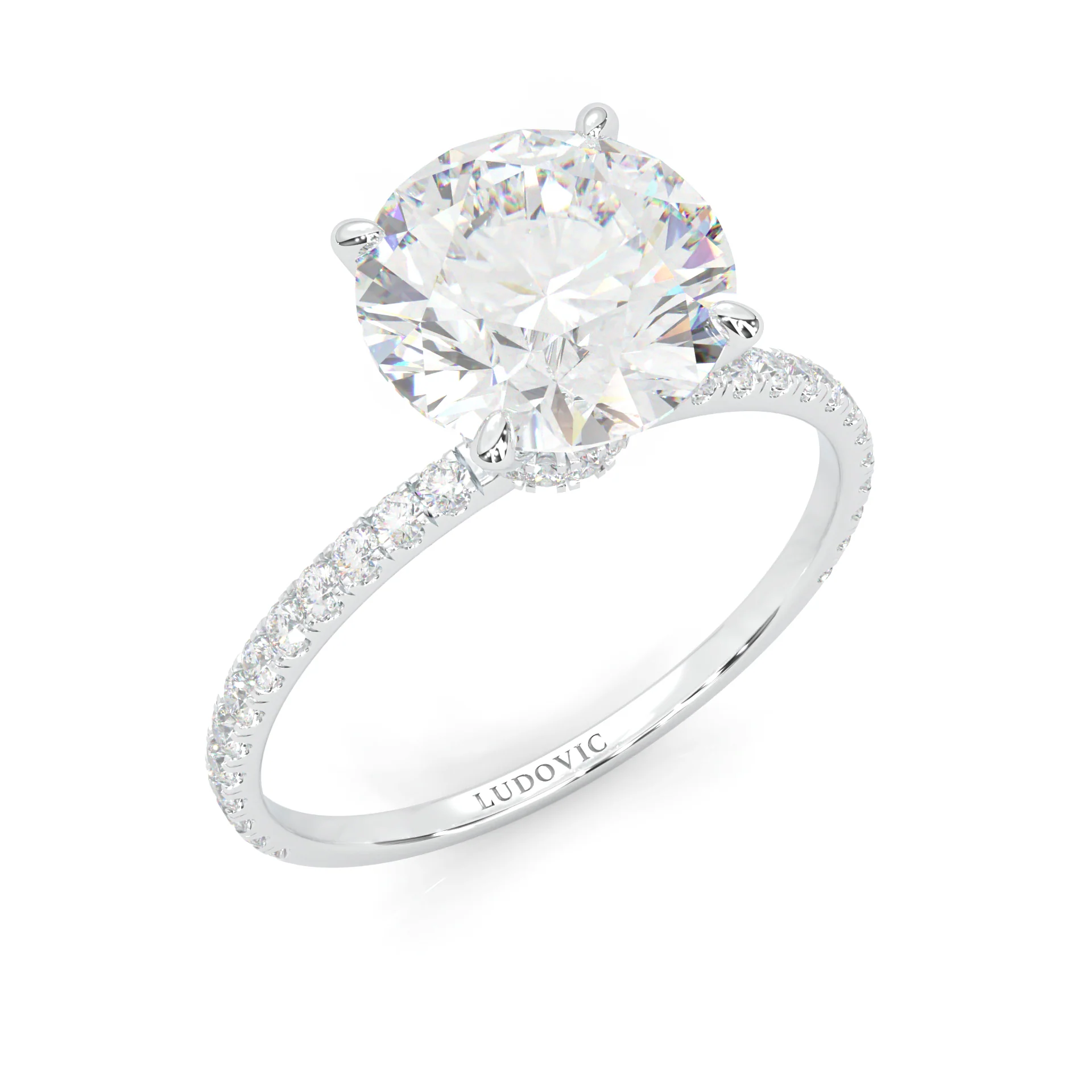 Hidden Halo Moissanite Engagement Ring (14k Solid Gold) - Image 6