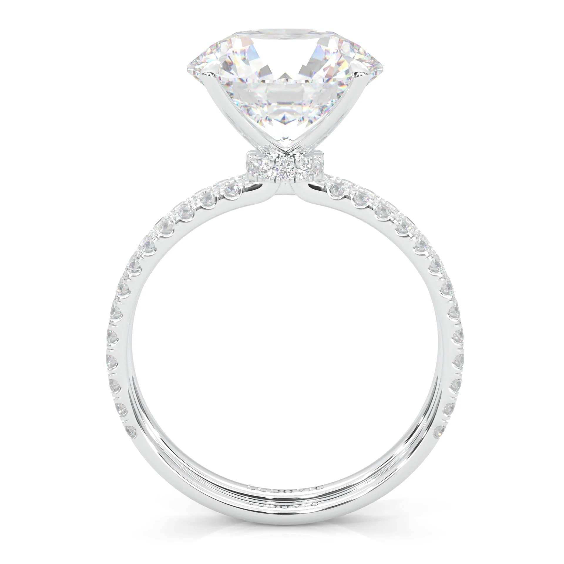 Hidden Halo Wedding Set (14k Solid Gold) - Image 4