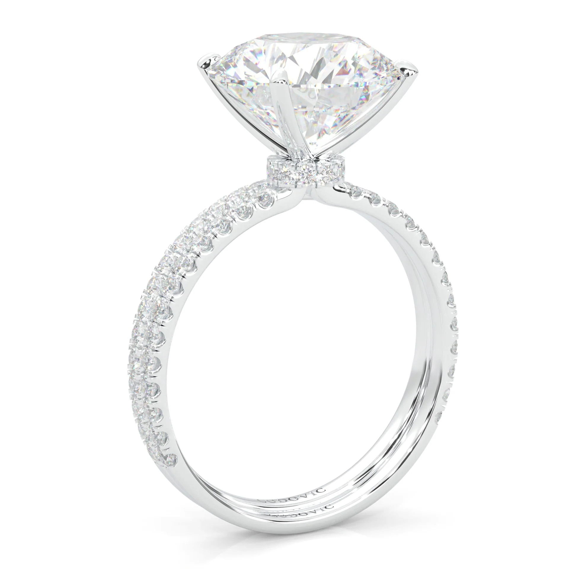 Hidden Halo Wedding Set (14k Solid Gold) - Image 5