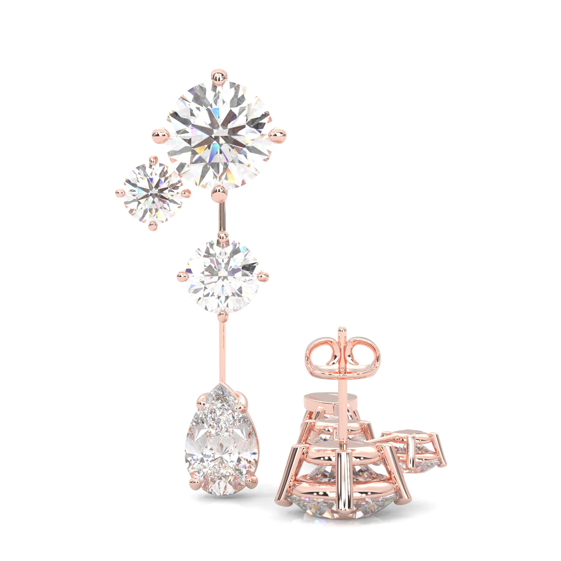 Royal Pear Drop Earrings ( Rose Gold 14k ) - Image 3