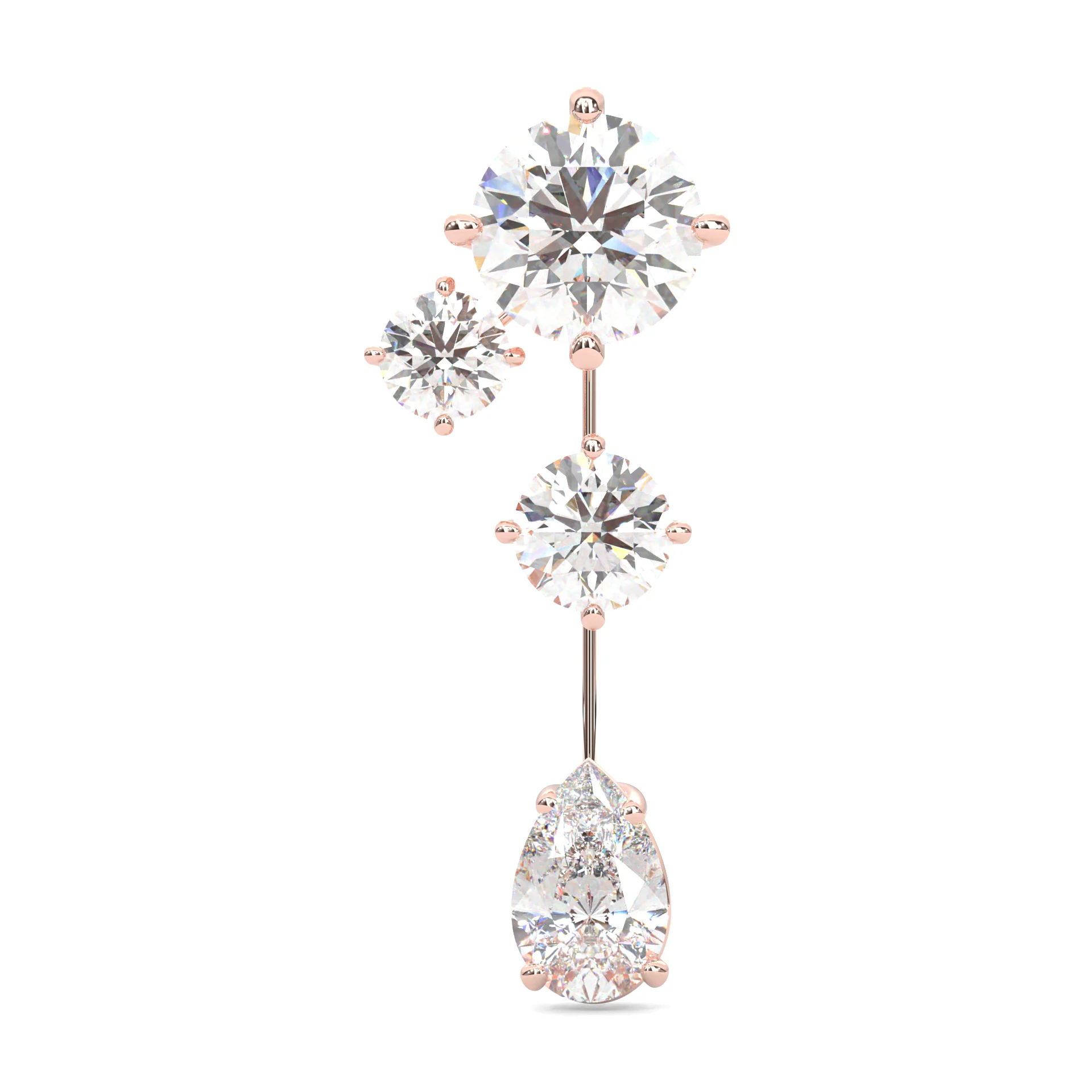 Royal Pear Drop Earrings ( Rose Gold 14k ) - Image 4