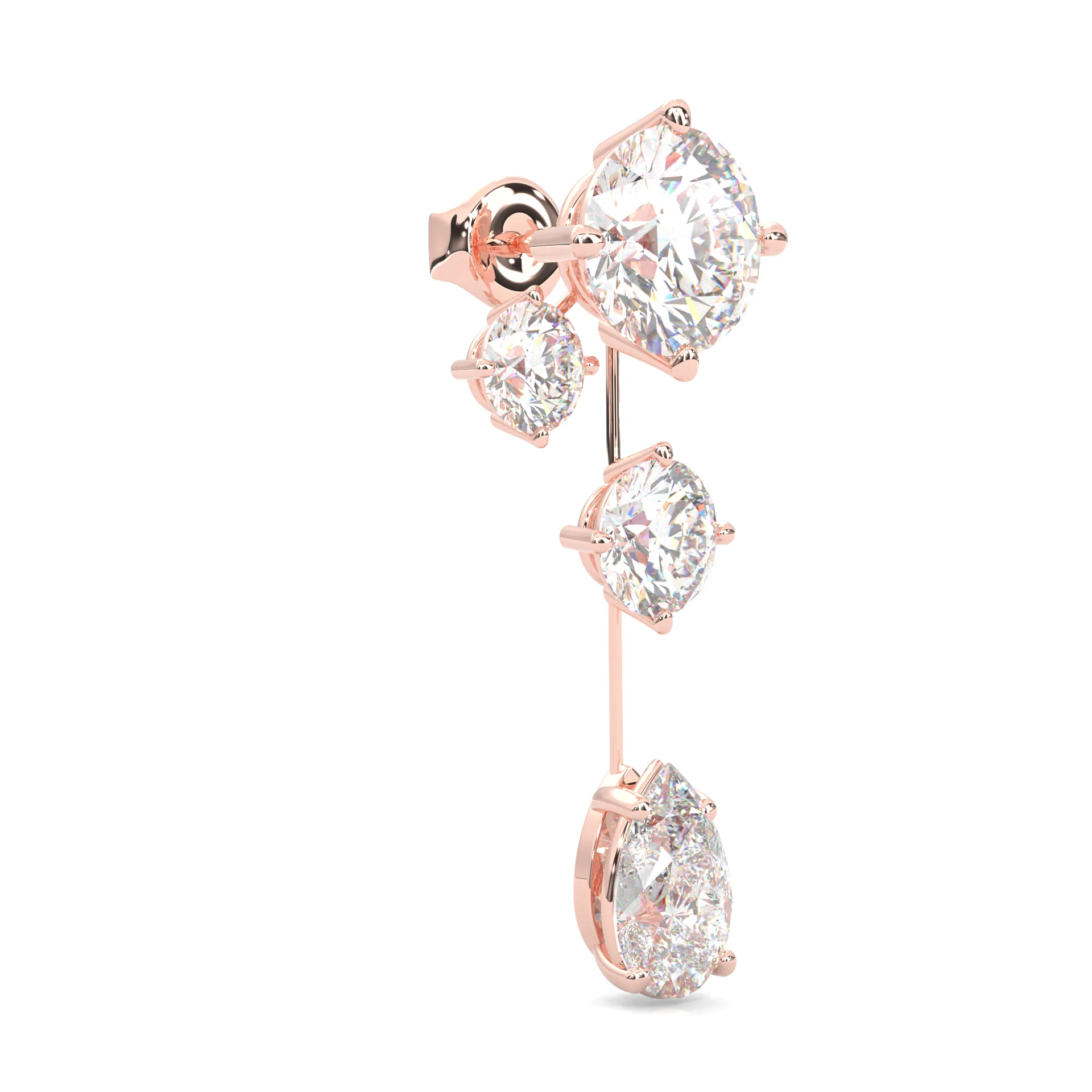 Royal Pear Drop Earrings ( Rose Gold 14k ) - Image 5