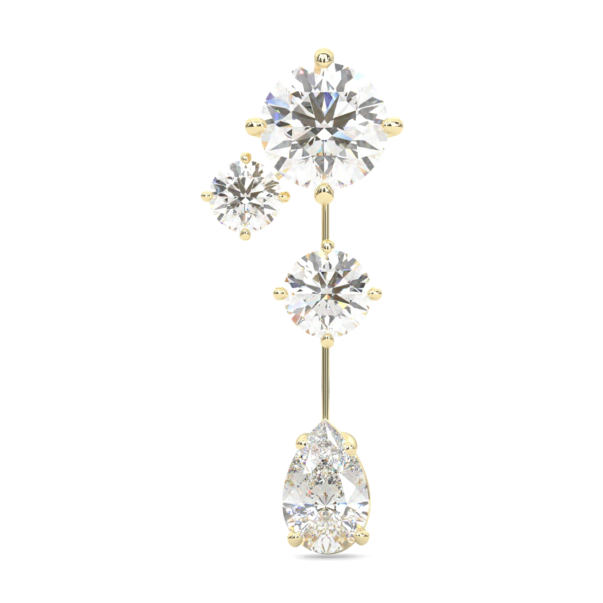 Royal Pear Drop Earrings ( Yellow Gold 14k ) - Image 4