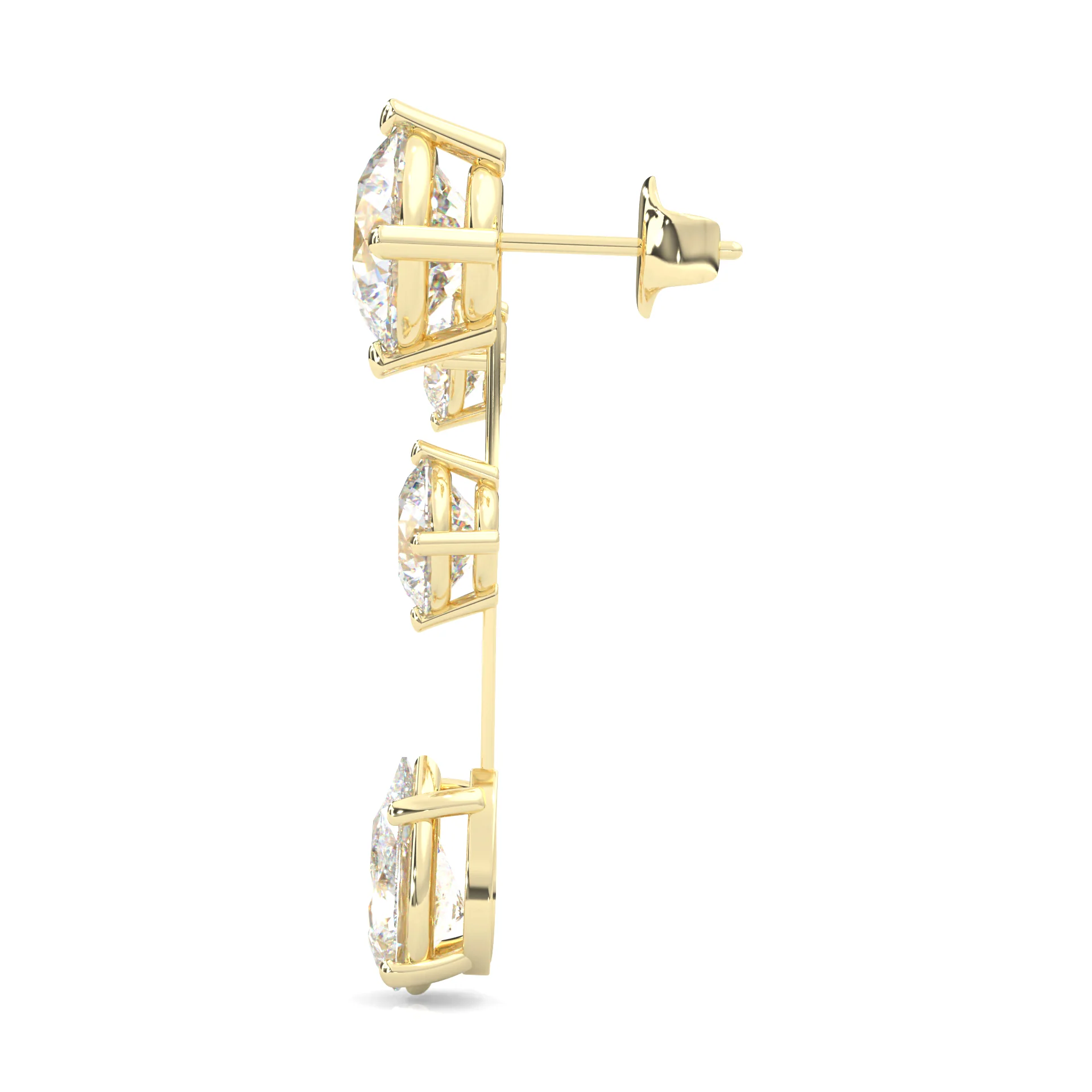 Royal Pear Drop Earrings ( Yellow Gold 14k ) - Image 6