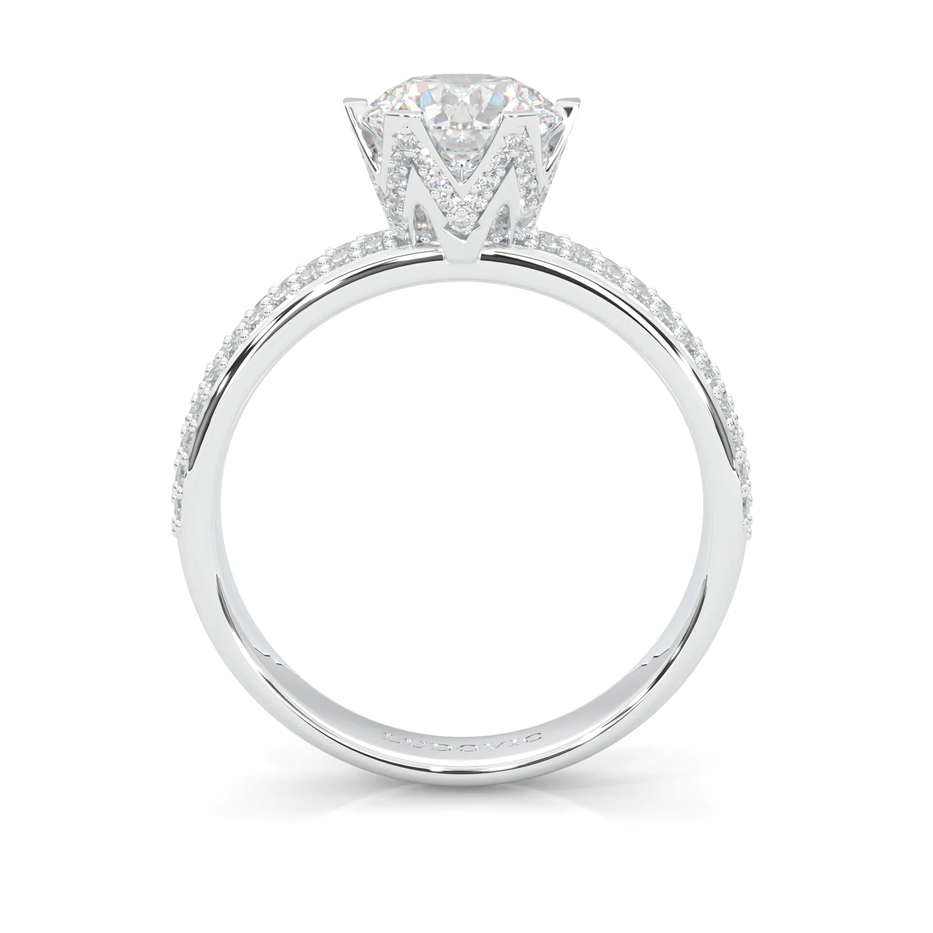 Six Studded Prongs Wedding Set (14k Solid Gold) - Image 7