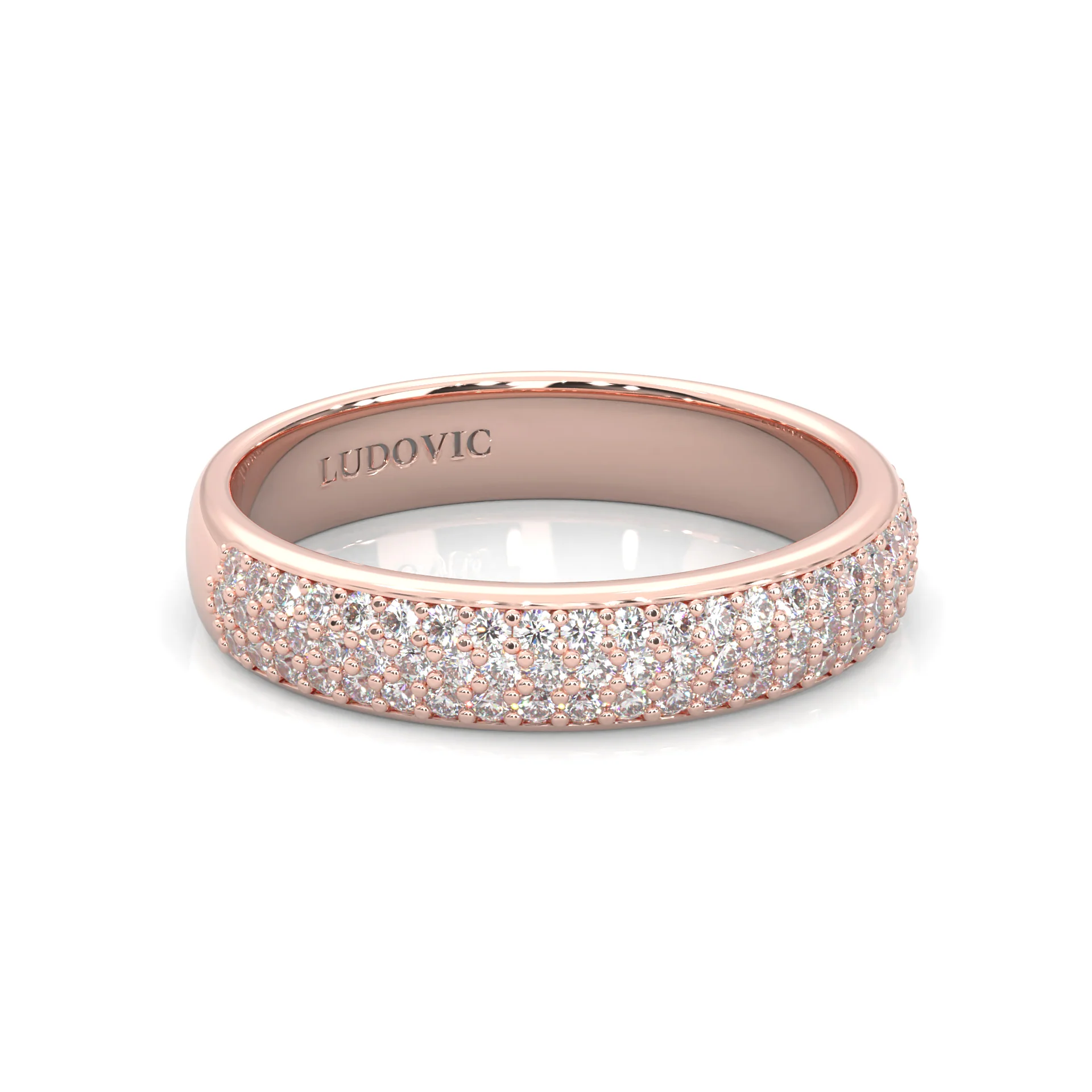 Six Studded Prongs Wedding Set (14k Solid Rose Gold) - Image 10