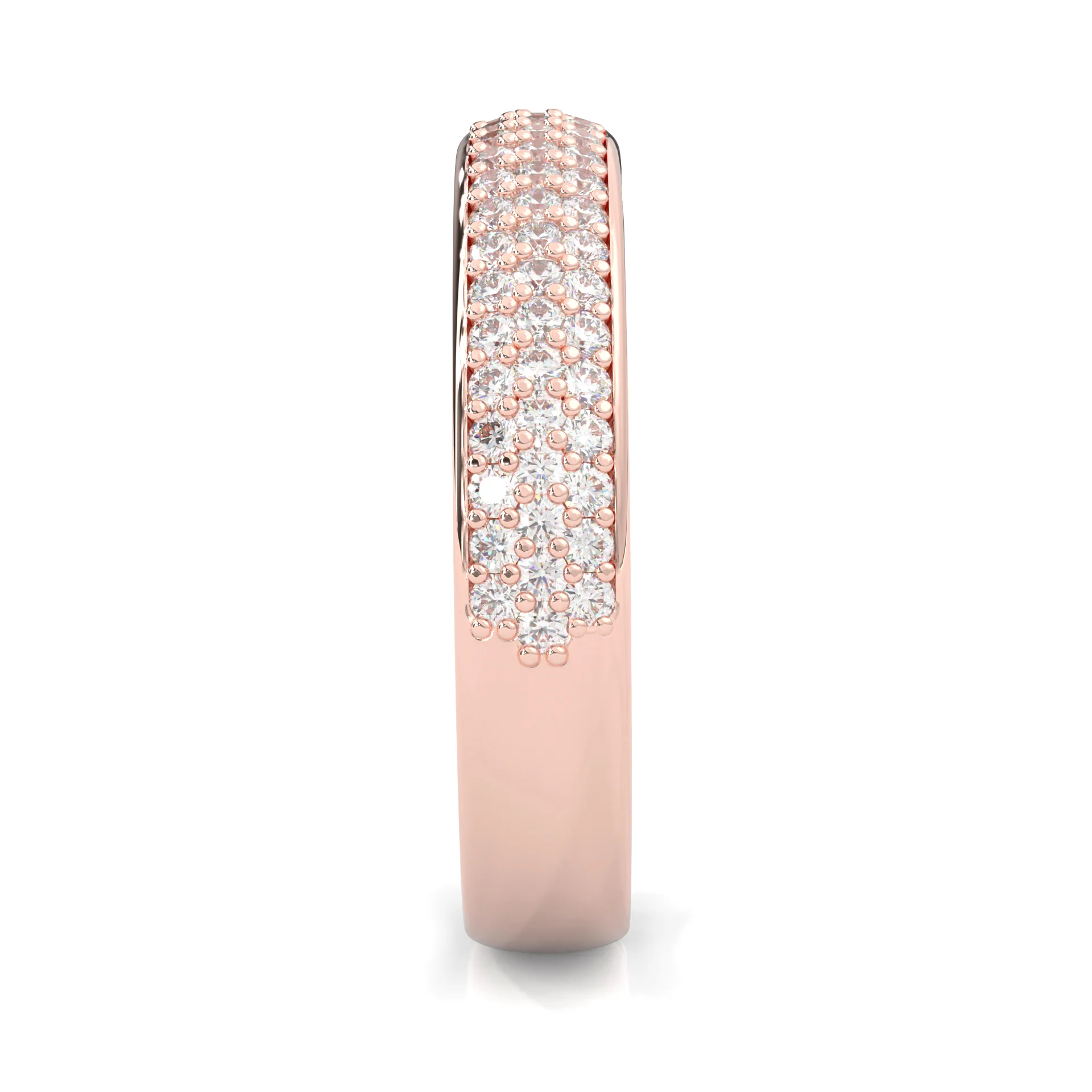 Six Studded Prongs Wedding Set (14k Solid Rose Gold) - Image 11
