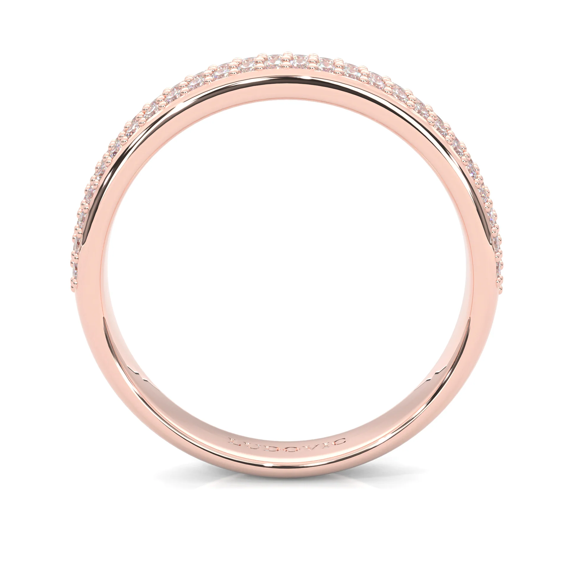Six Studded Prongs Wedding Set (14k Solid Rose Gold) - Image 12