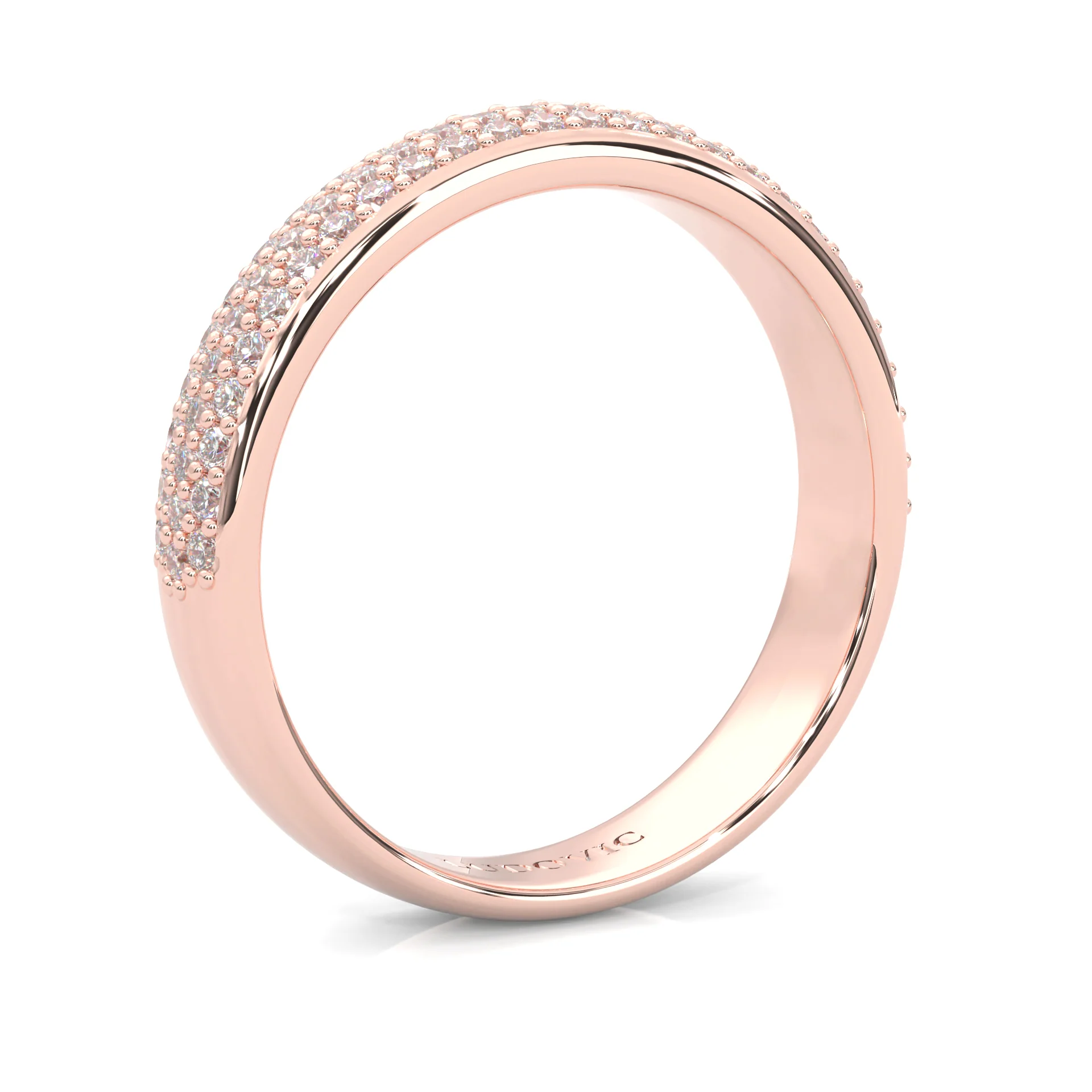 Six Studded Prongs Wedding Set (14k Solid Rose Gold) - Image 13