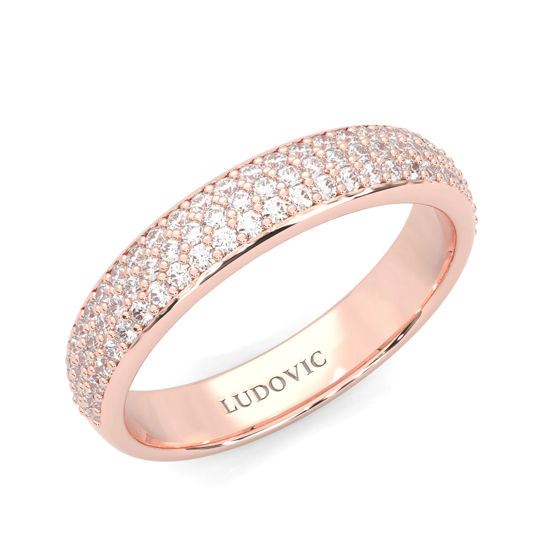 Six Studded Prongs Wedding Set (14k Solid Rose Gold) - Image 14