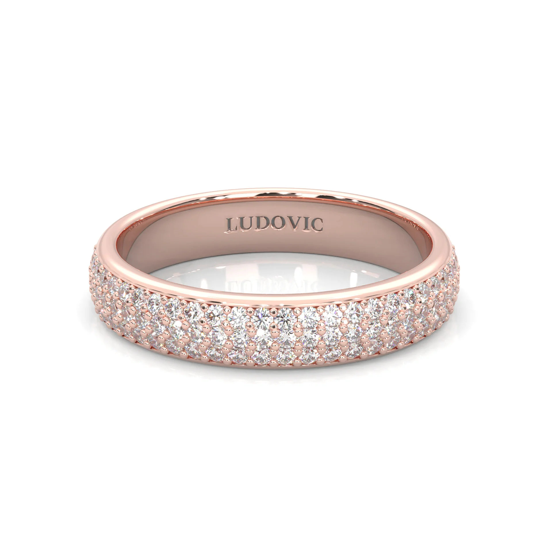 Six Studded Prongs Wedding Set (14k Solid Rose Gold) - Image 9