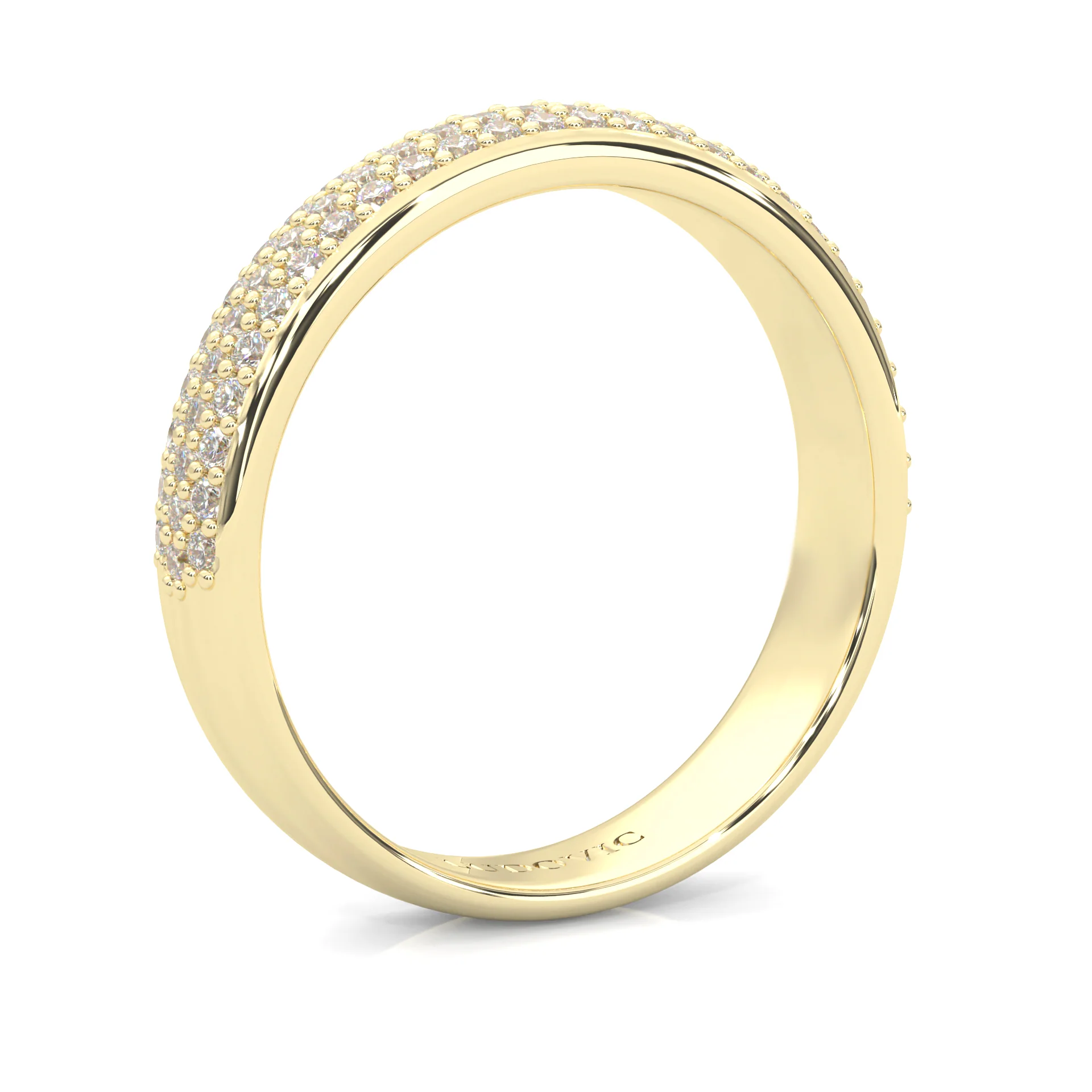 Six Studded Prongs Wedding Set (14k Solid Yellow Gold) - Image 13