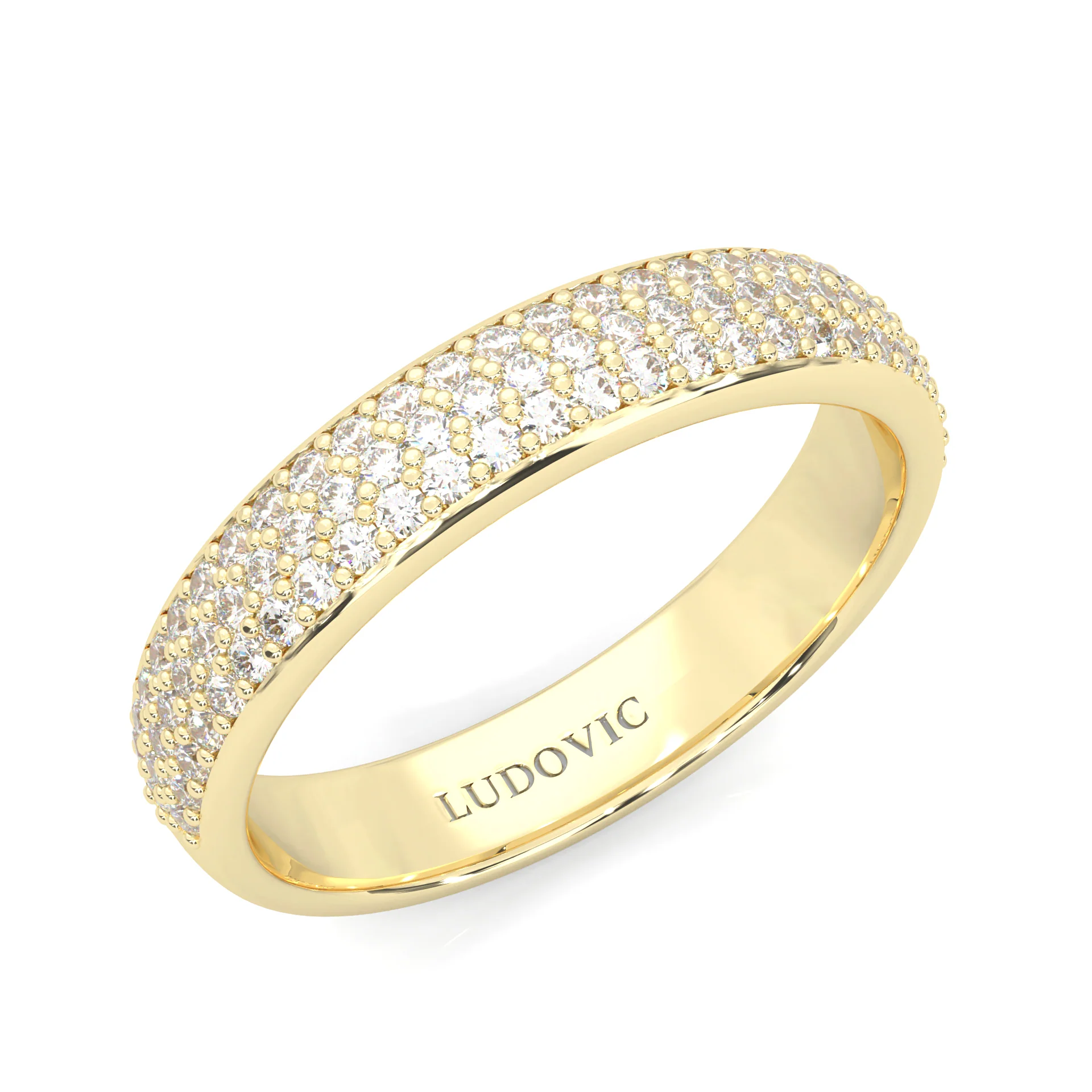 Six Studded Prongs Wedding Set (14k Solid Yellow Gold) - Image 14
