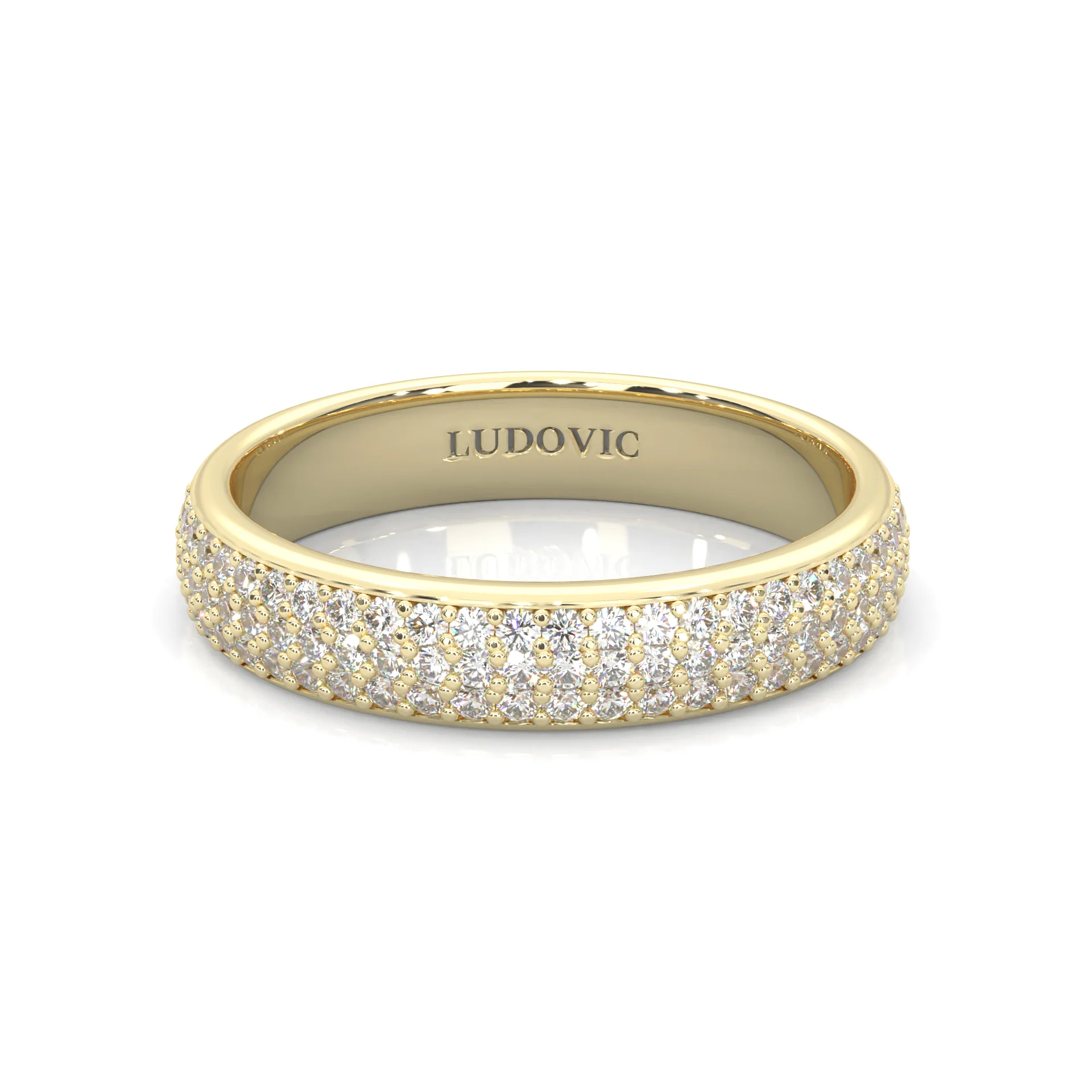 Six Studded Prongs Wedding Set (14k Solid Yellow Gold) - Image 9