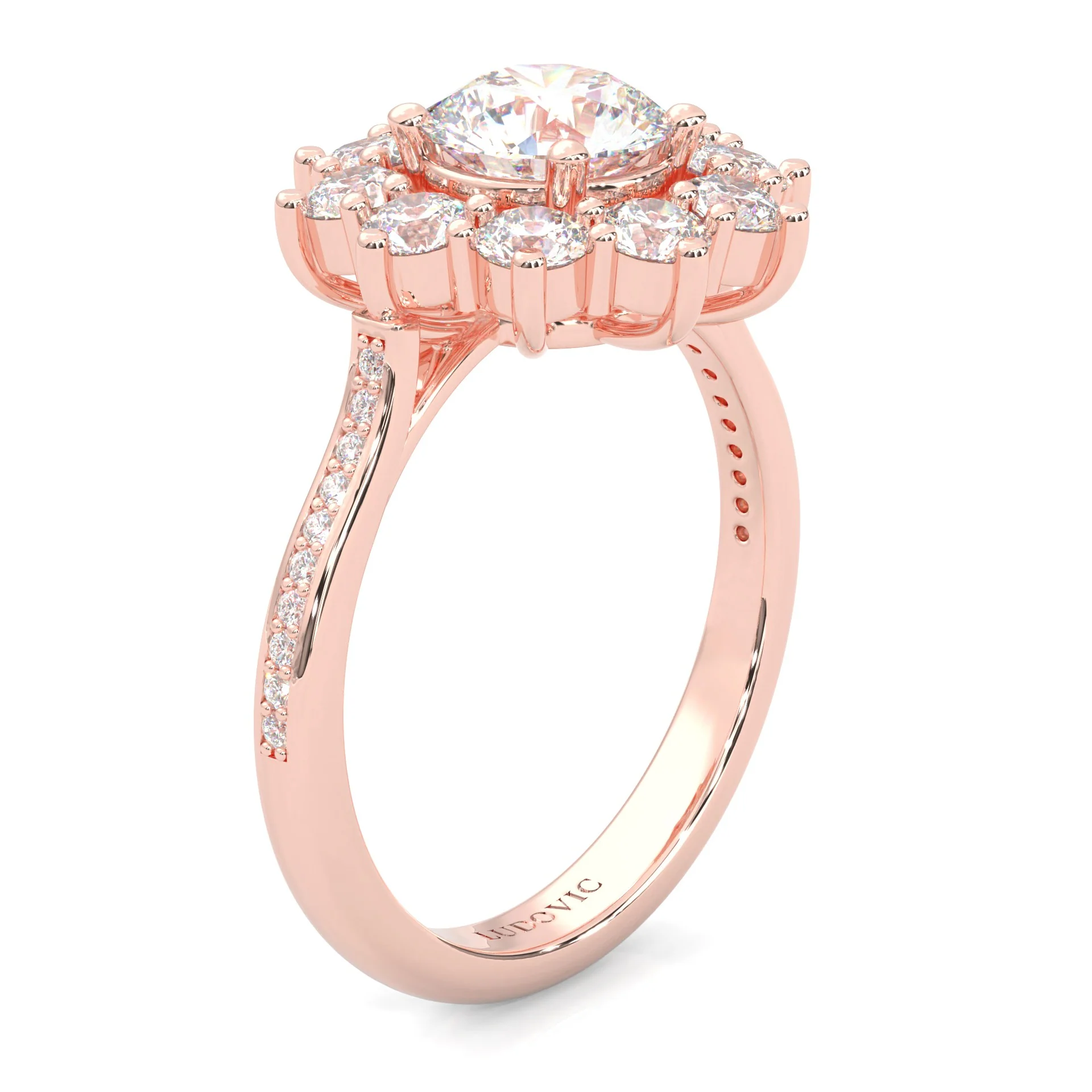 Passion Flower Engagement Ring  (Rose Gold 14k) - Image 3