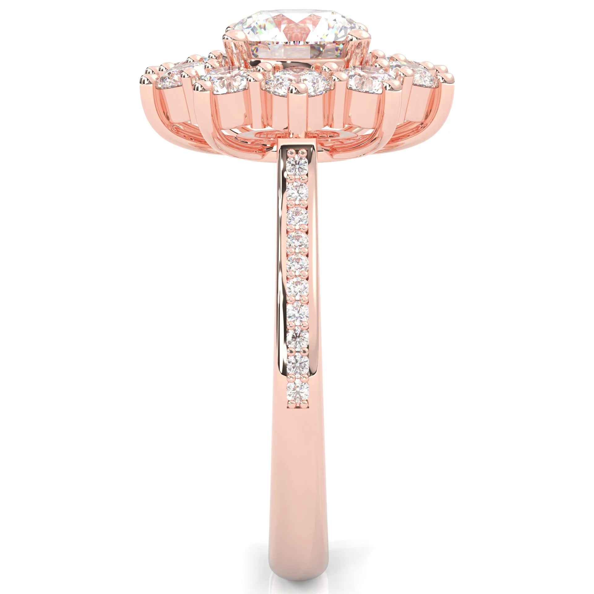 Passion Flower Engagement Ring  (Rose Gold 14k) - Image 4