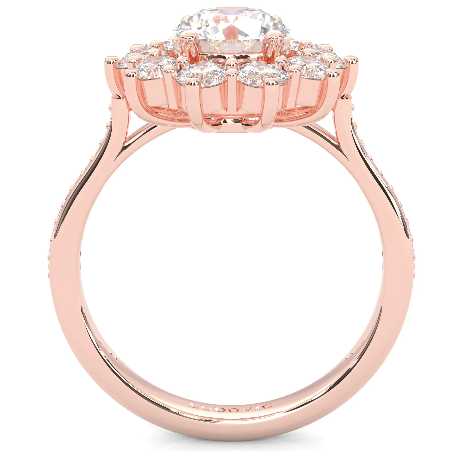 Passion Flower Engagement Ring  (Rose Gold 14k) - Image 5