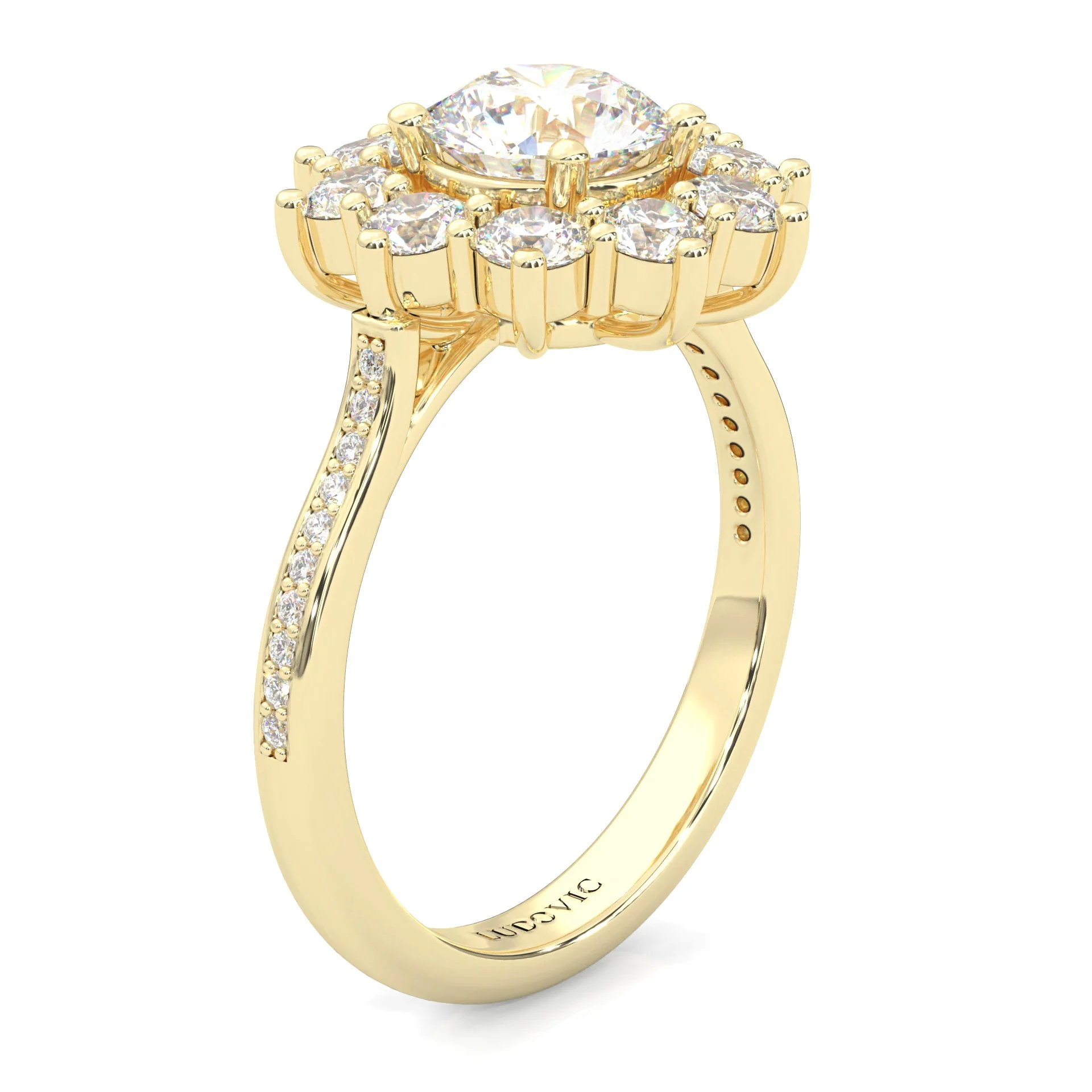 Passion Flower Engagement Ring ( Yellow Gold 14k) - Image 3