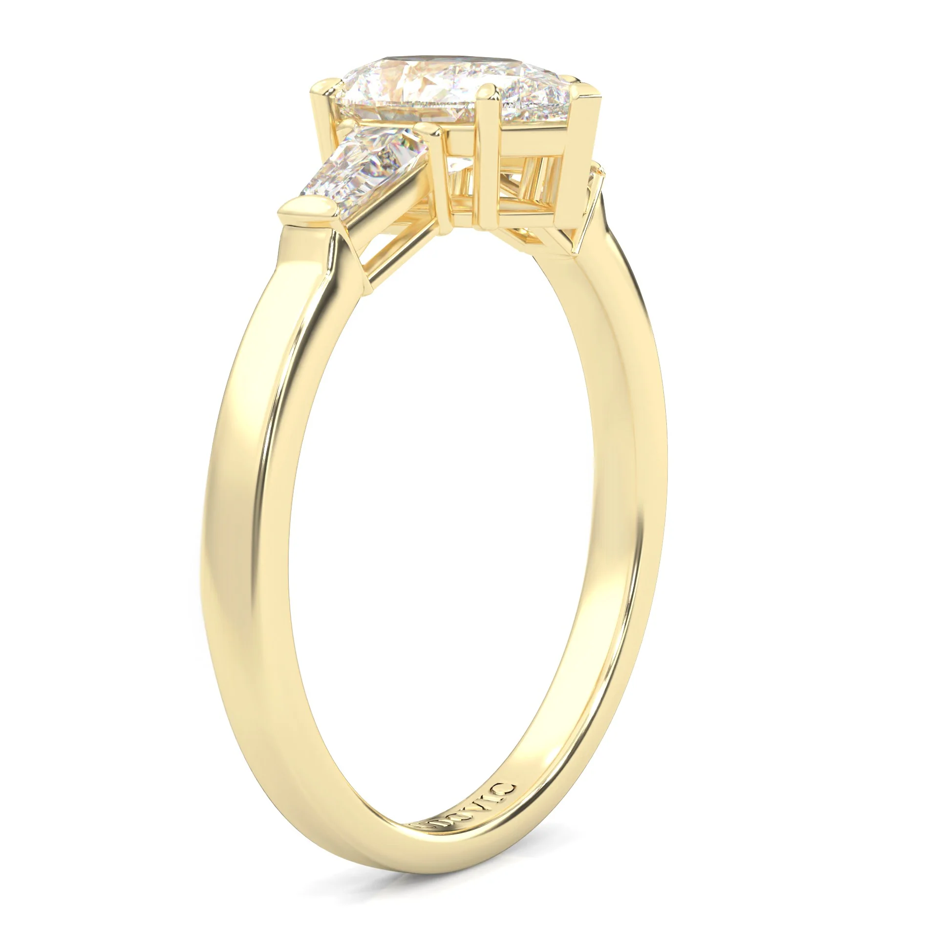 Solitaire Ring Pear Brilliant 3-Stone ( Yellow Gold 14K ) - Image 4