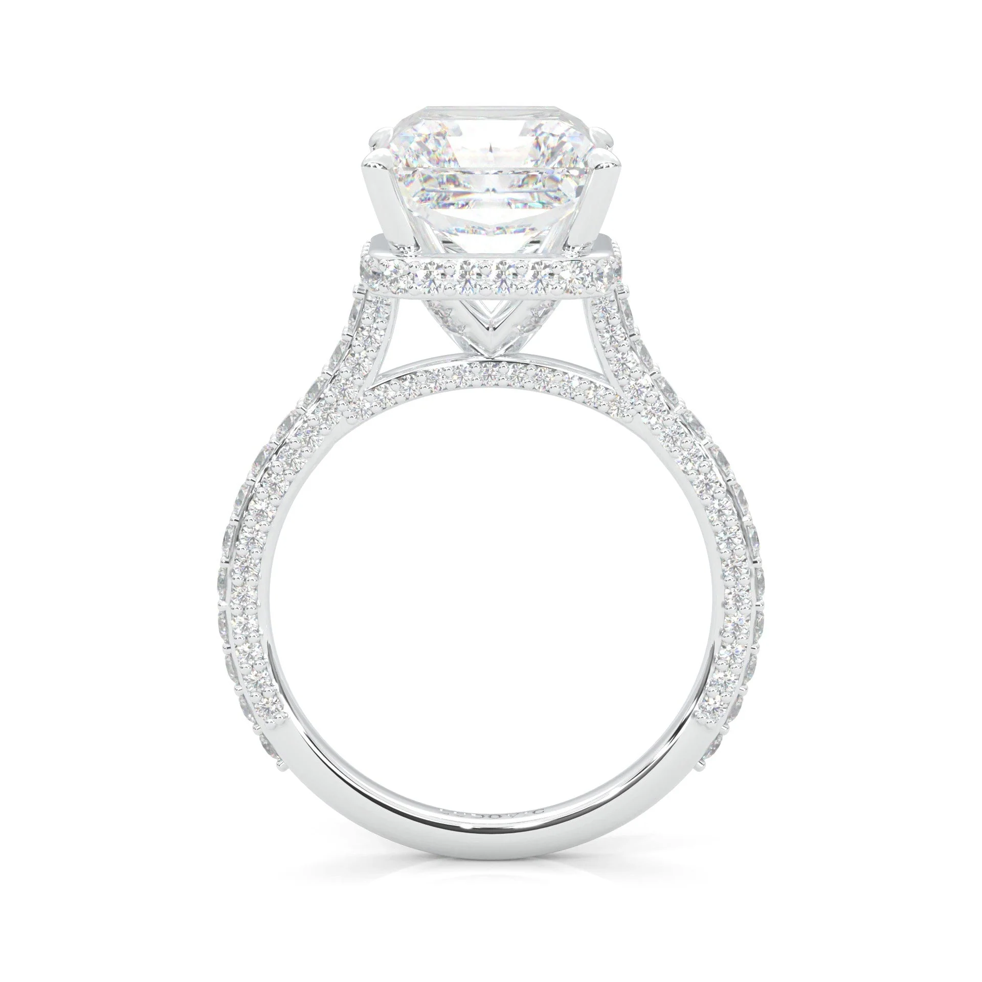 Starlight Halo Moissanite Engagement Ring (2CT Main Stone) - Image 3