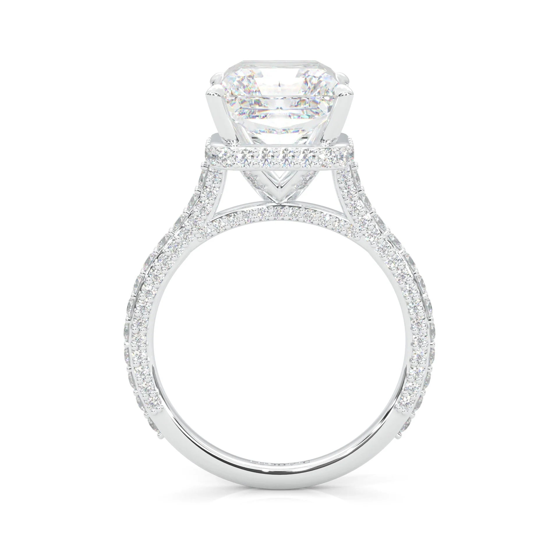Starlight Halo Moissanite Engagement Ring (14k Solid Gold) - Image 6