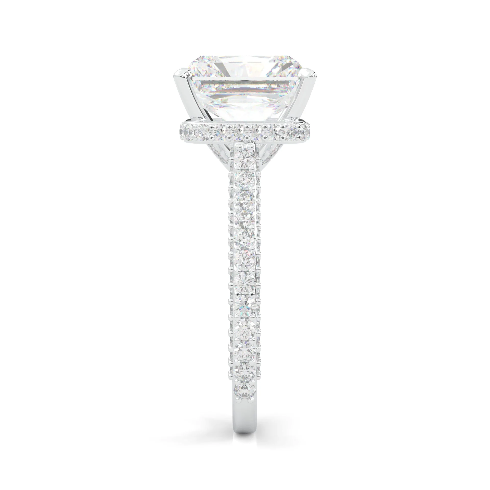Starlight Halo Moissanite Engagement Ring (14k Solid Gold) - Image 7