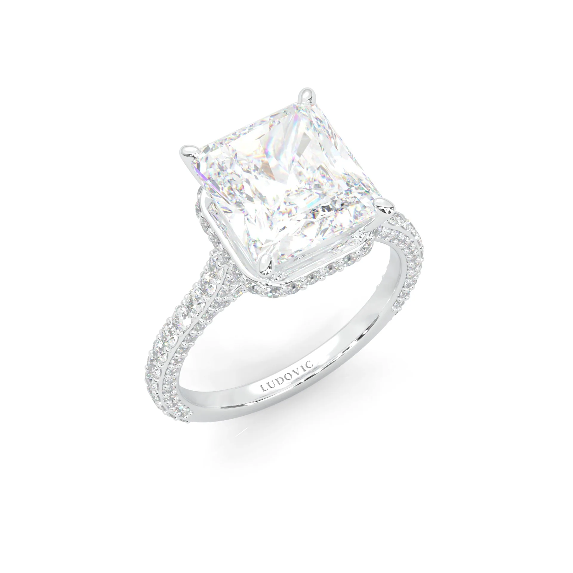 Starlight Halo Moissanite Engagement Ring (14k Solid Gold) - Image 8