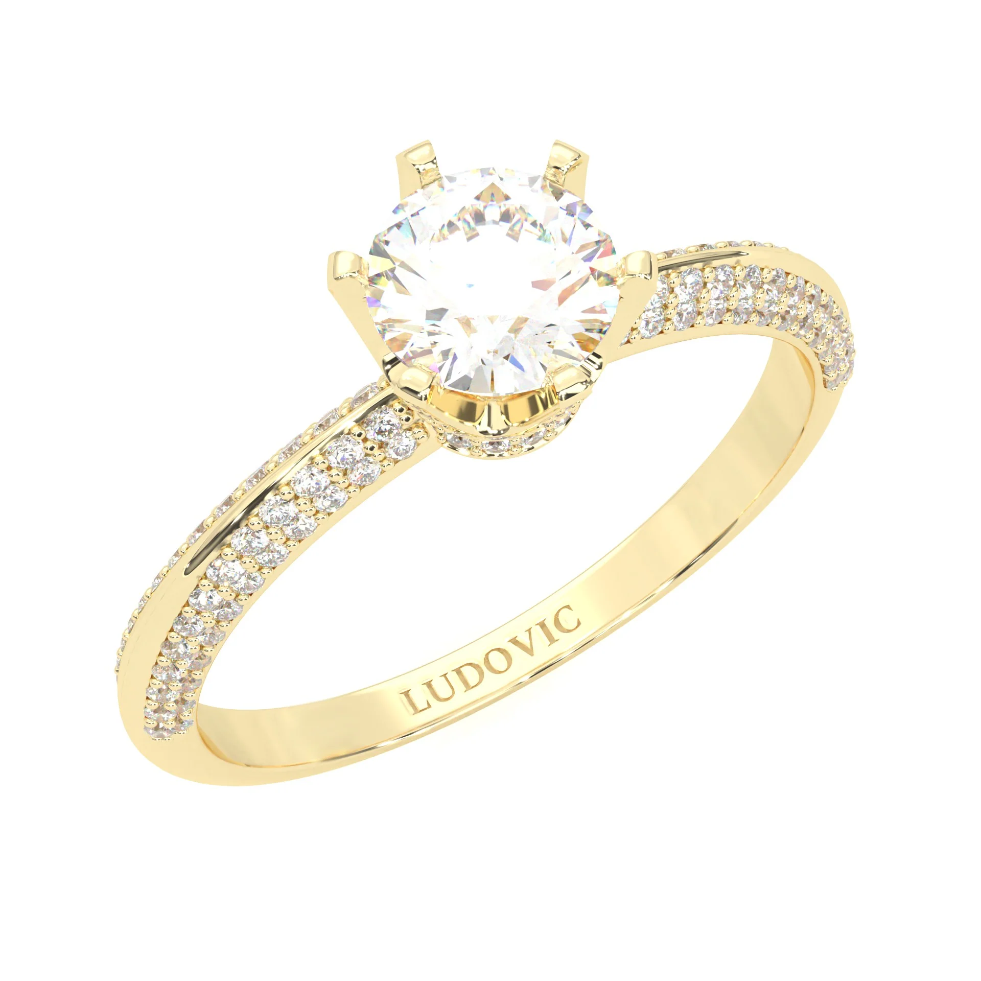 Sunny Ludovic Moissanite Ring ( Yellow Gold 14K ) - Image 6