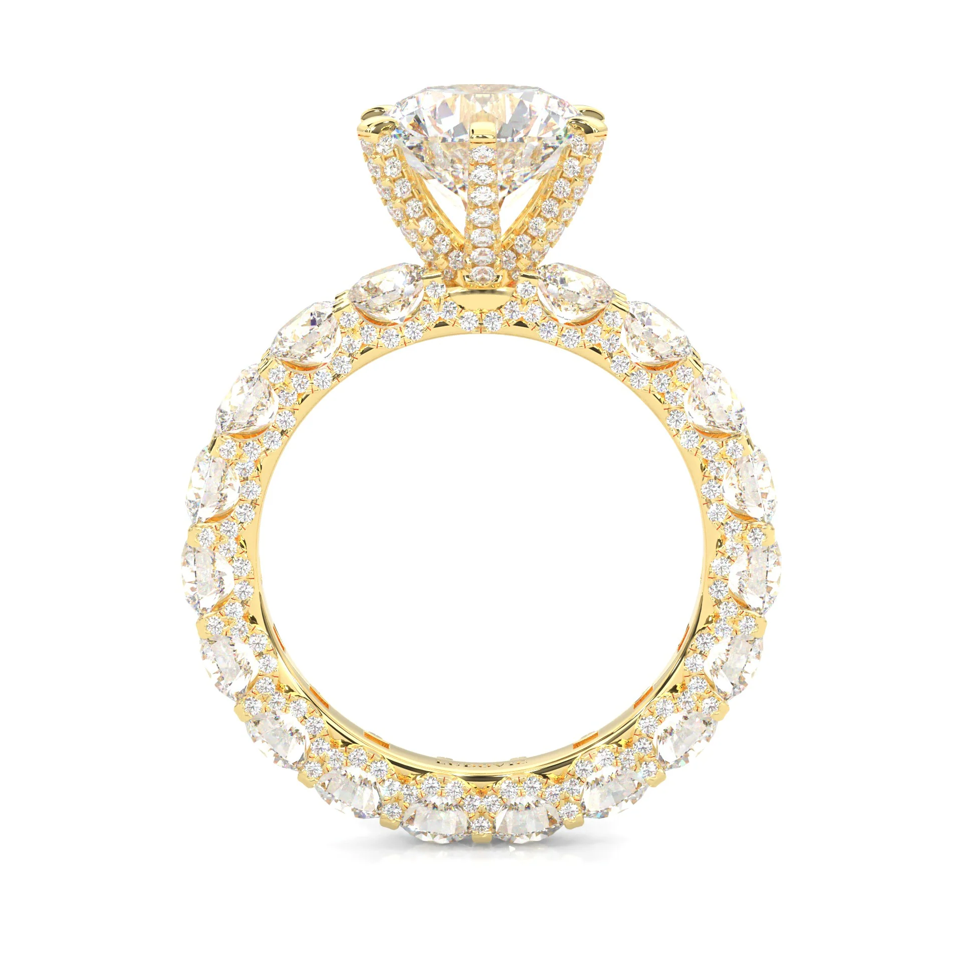 Supernova II - Ludovic Moissanite Ring (3-Carat Main Stone) ( Yellow Gold 14K) - Image 4