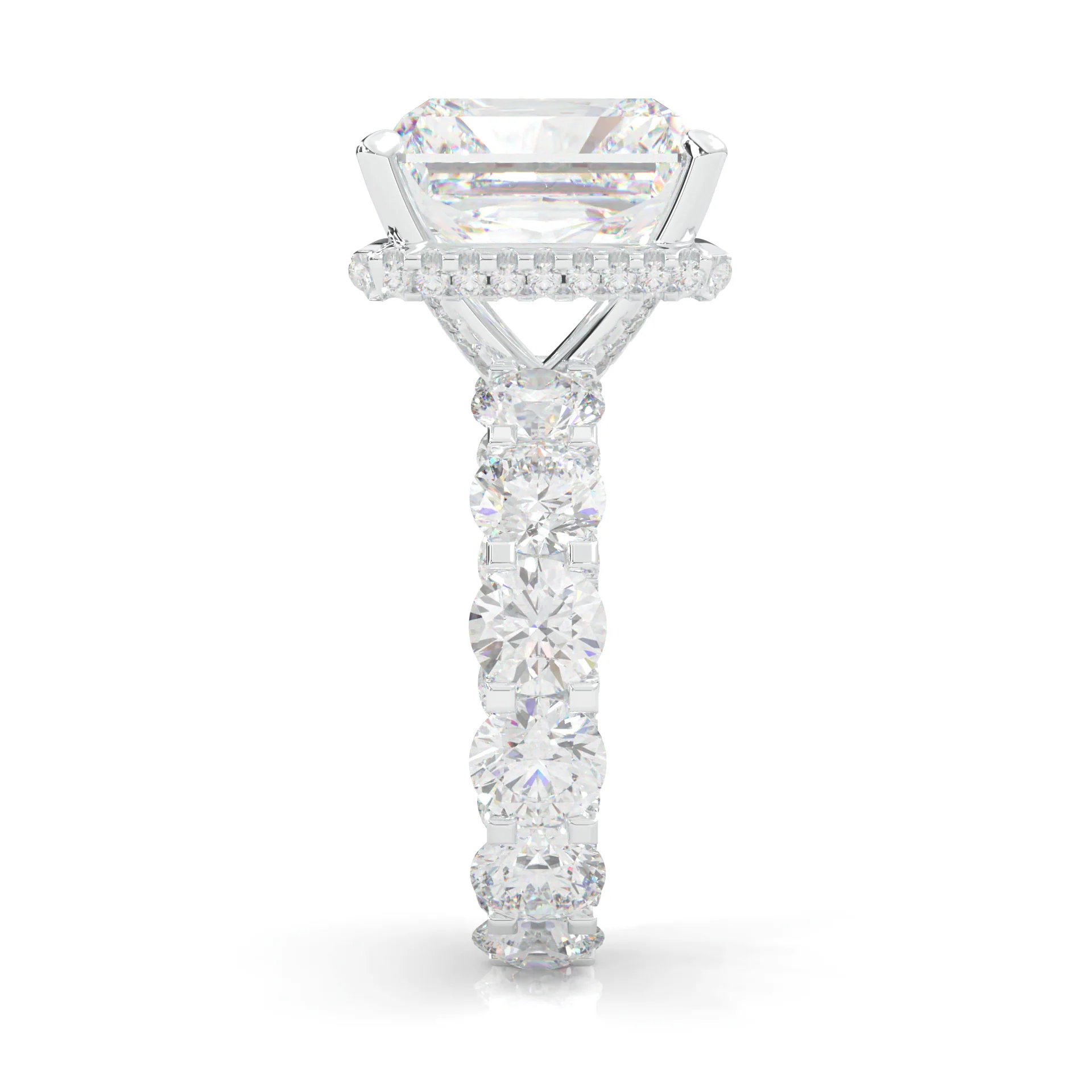 Supernova II - Ludovic Moissanite Ring ( Radiant Cut ) (5-Carat Main Stone) - Image 4