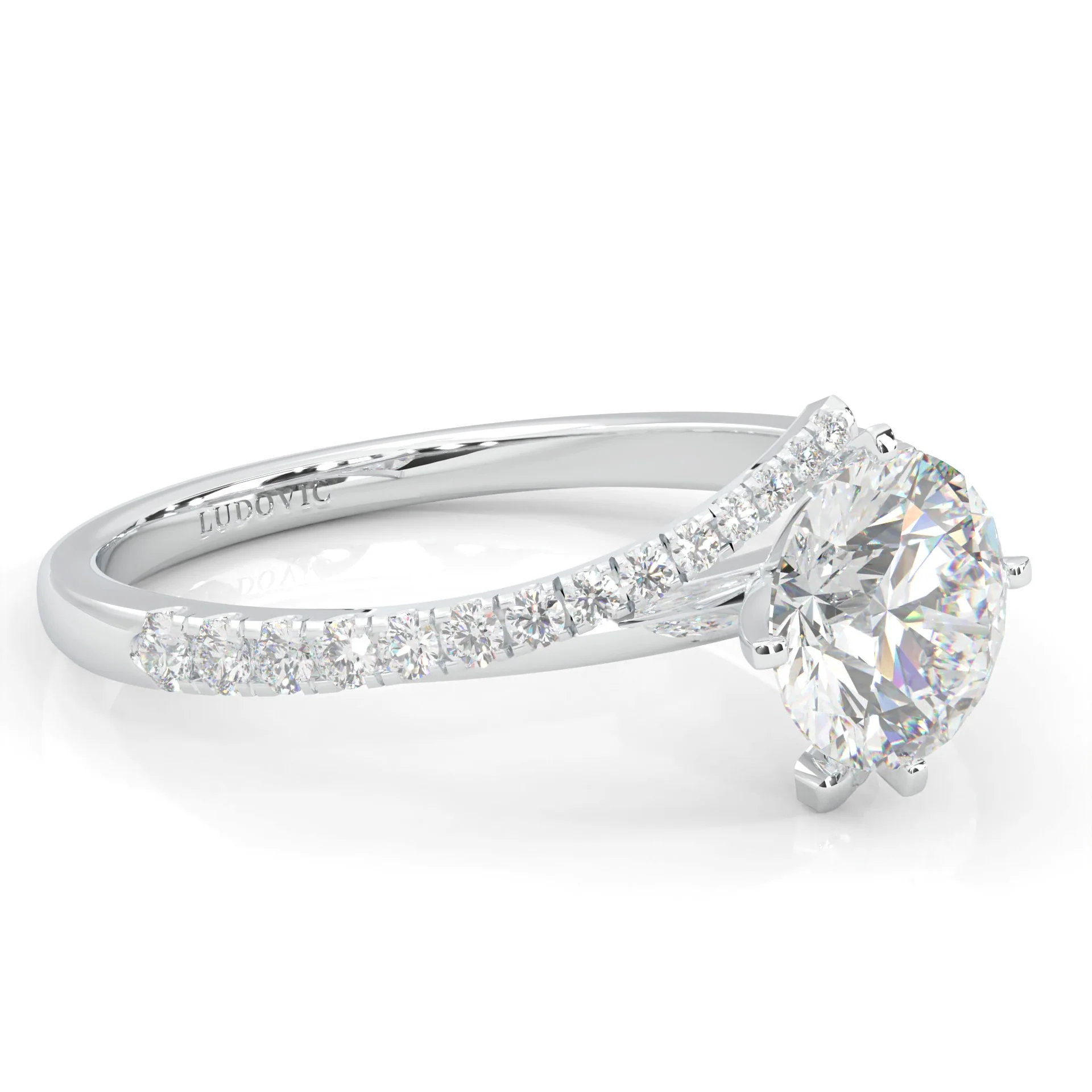 Luna Arc Moissanite Engagement Ring (14k Solid Gold) - Image 3