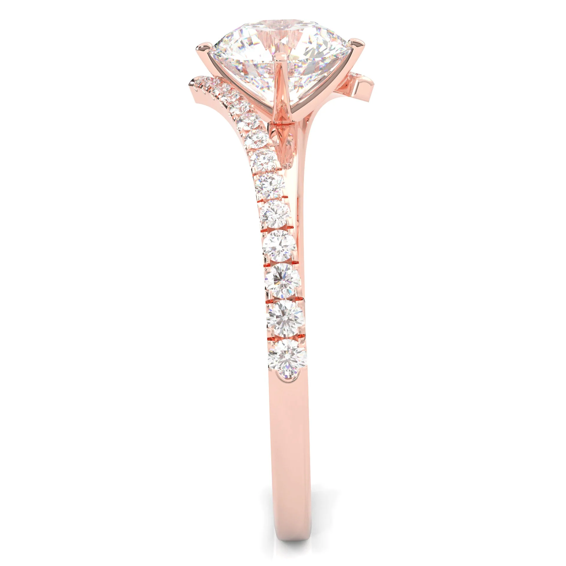 Luna Arc Moissanite Engagement Ring (Rose Gold 14k) - Image 4