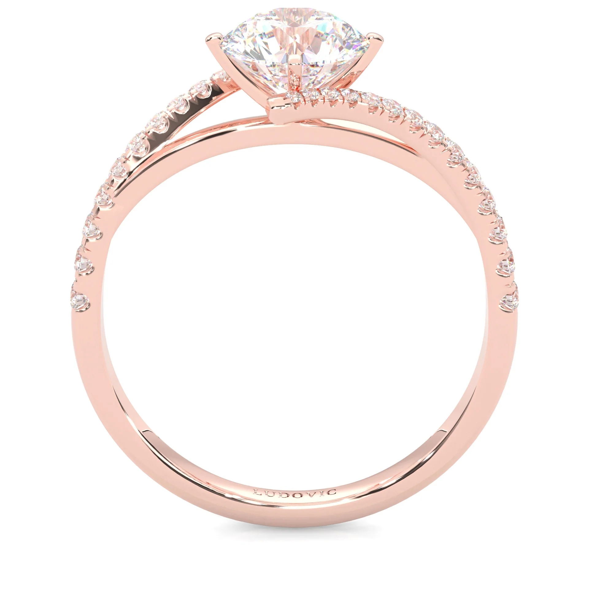 Luna Arc Moissanite Engagement Ring (Rose Gold 14k) - Image 5