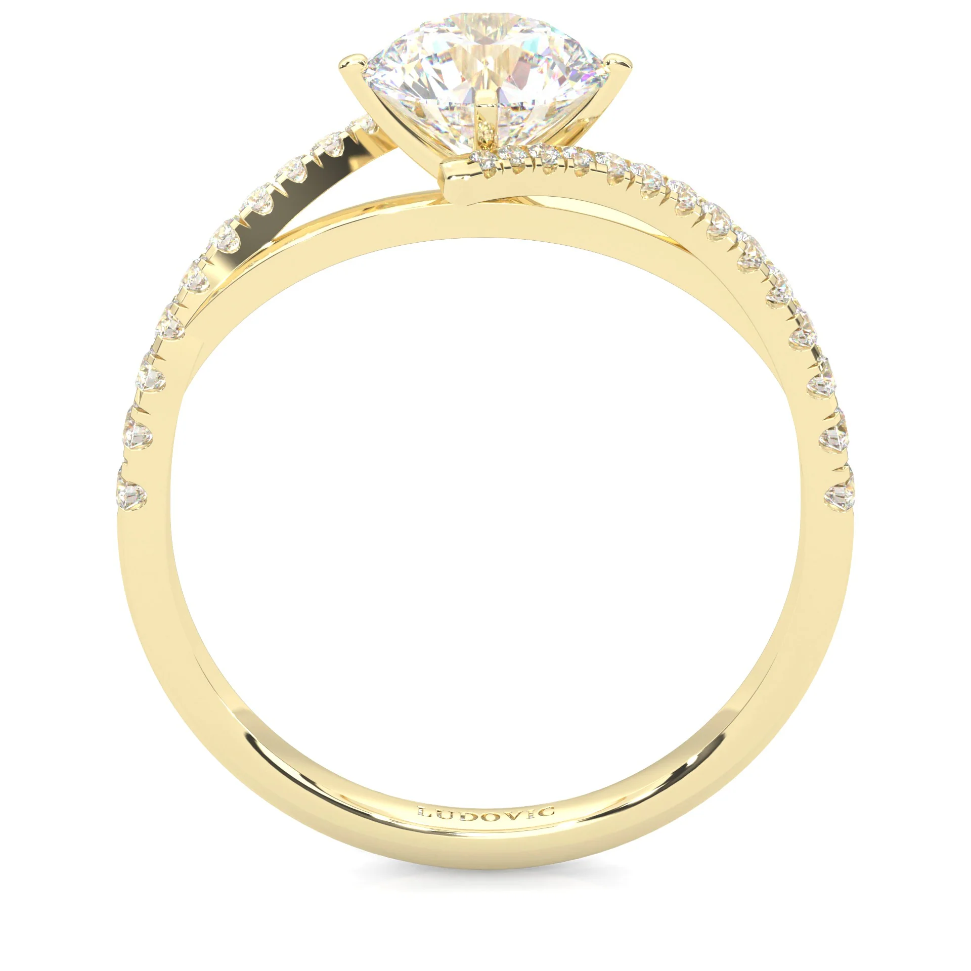 Luna Arc Moissanite Engagement Ring ( Yellow Gold 14k) - Image 5