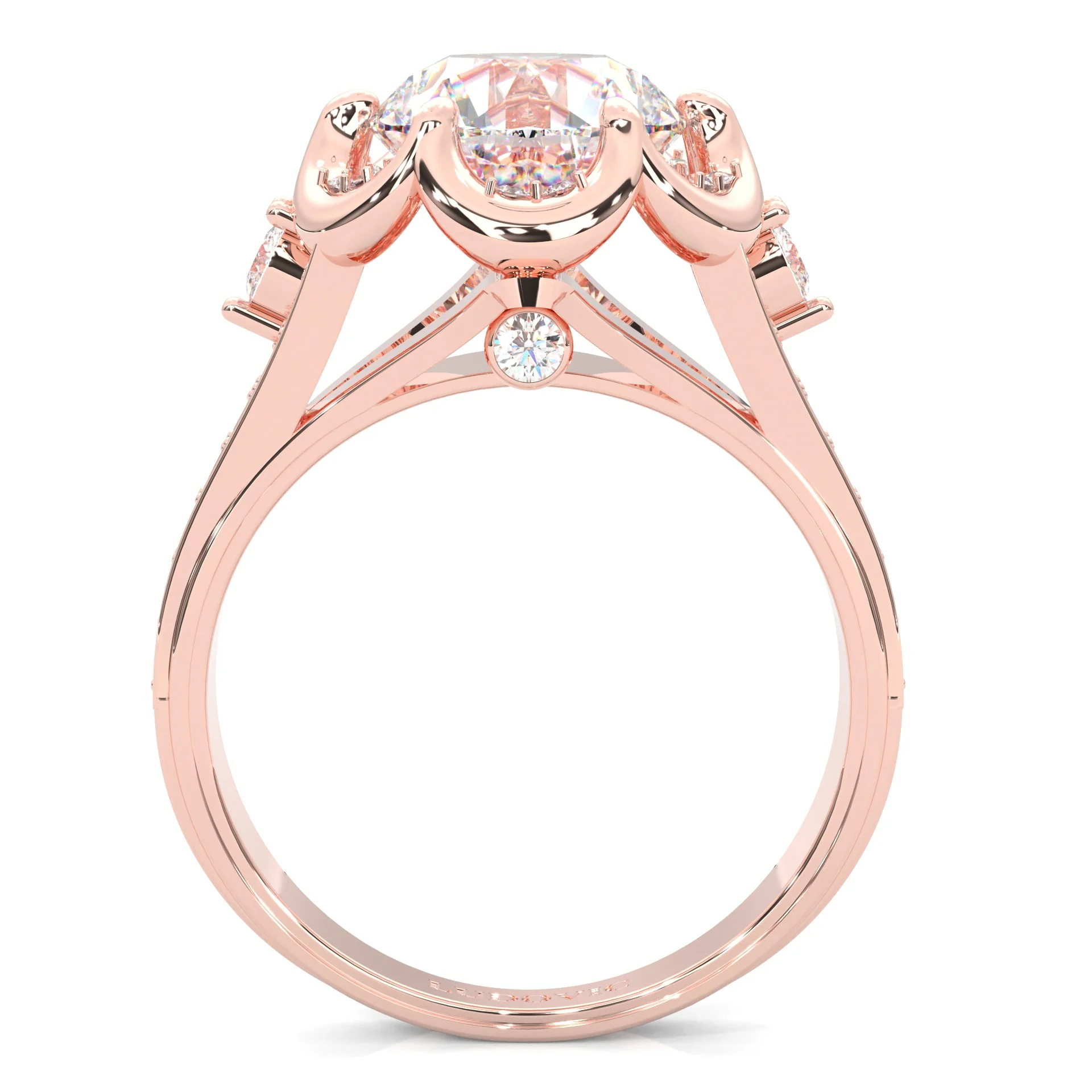 The Angel Belle Moissanite Engagement Ring ( Rose Gold 14k ) - Image 4