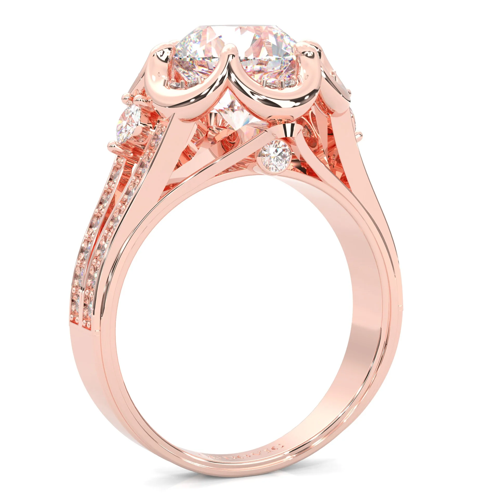 The Angel Belle Moissanite Engagement Ring ( Rose Gold 14k ) - Image 5