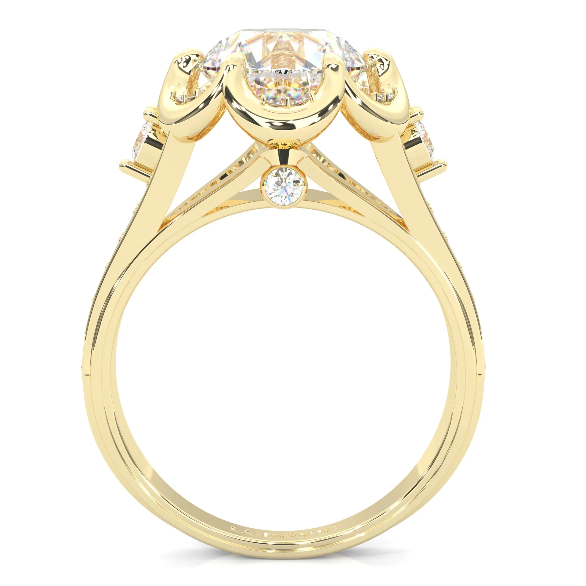 The Angel Belle Moissanite Engagement Ring ( Yellow Gold 14k ) - Image 4