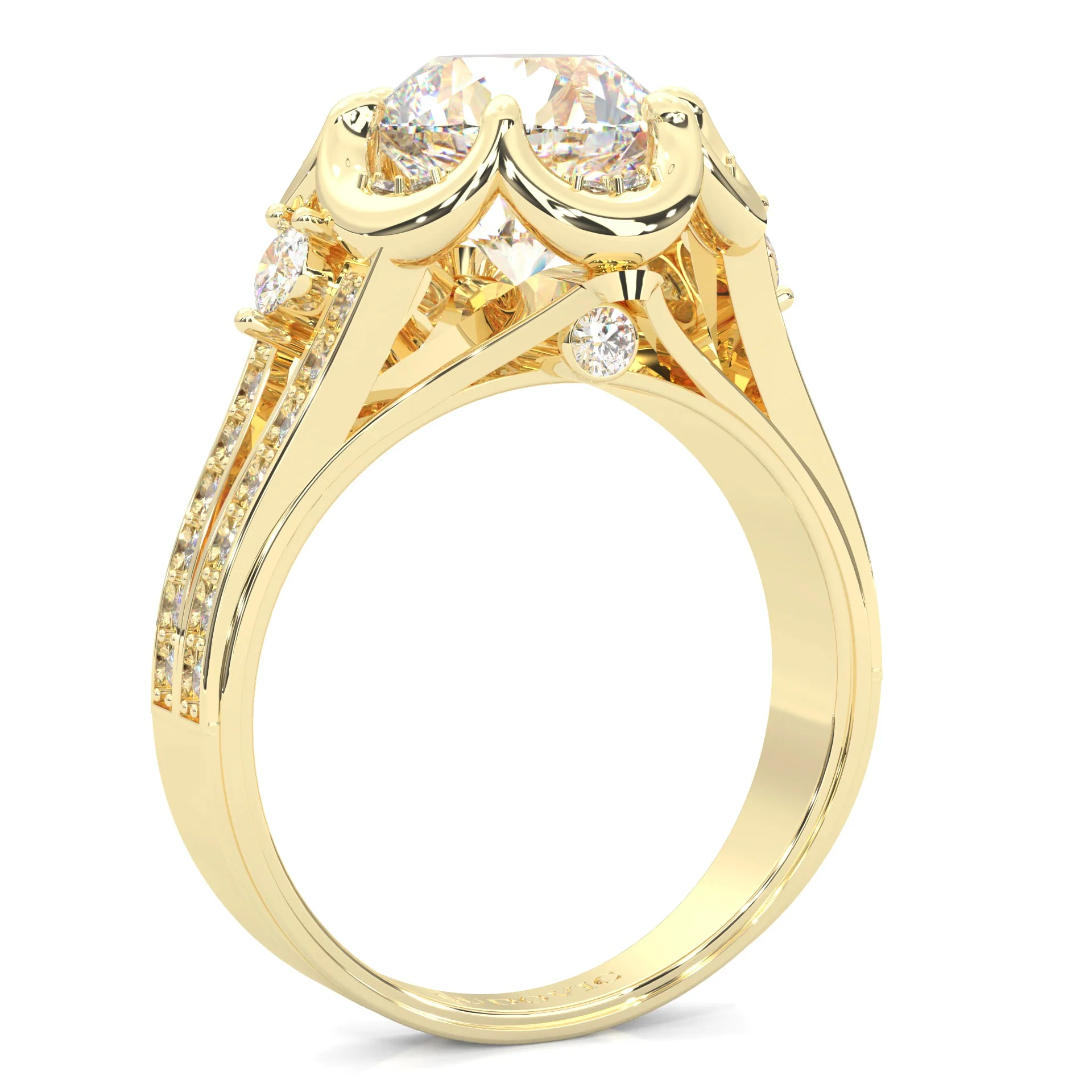 The Angel Belle Moissanite Engagement Ring ( Yellow Gold 14k ) - Image 5