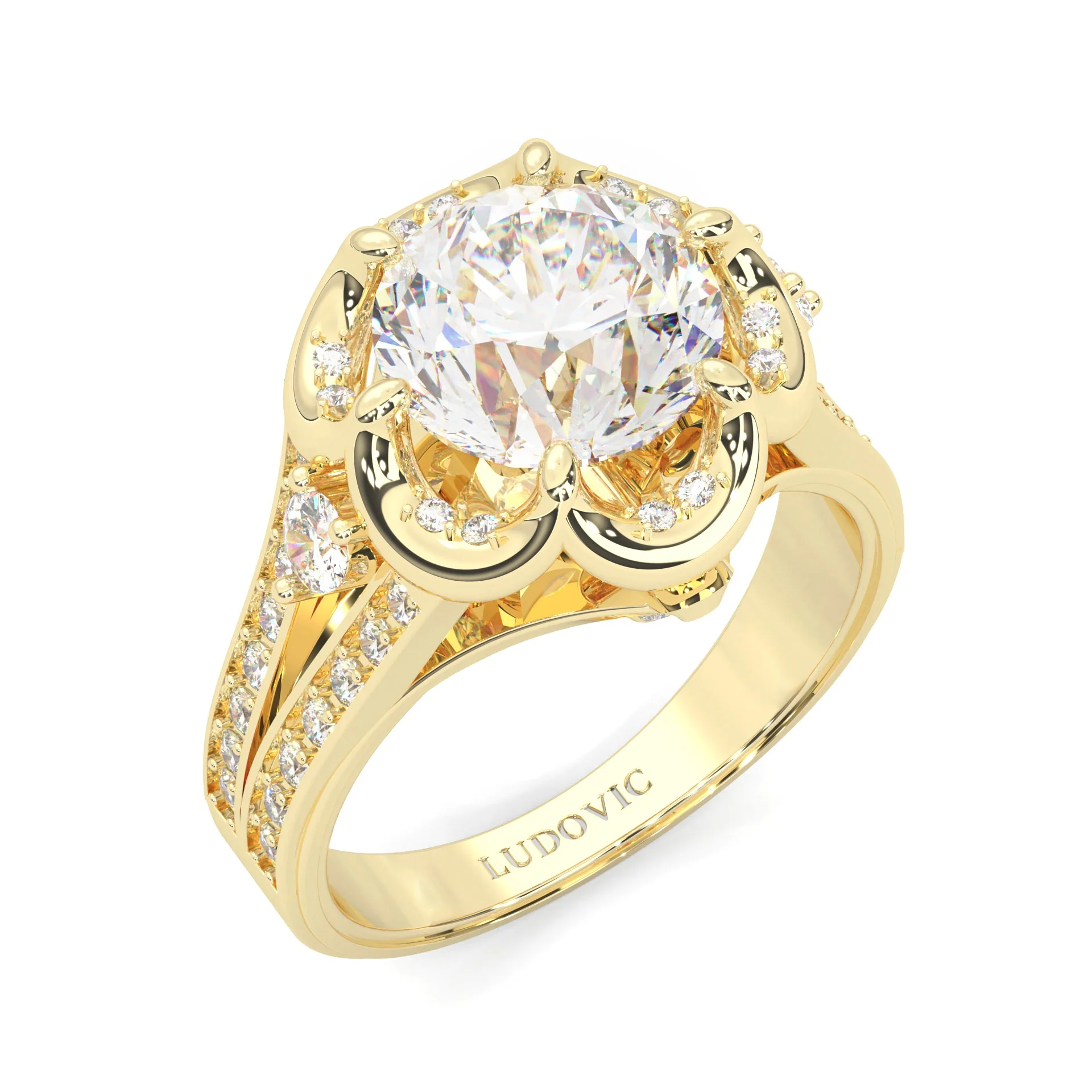 The Angel Belle Moissanite Engagement Ring ( Yellow Gold 14k ) - Image 6