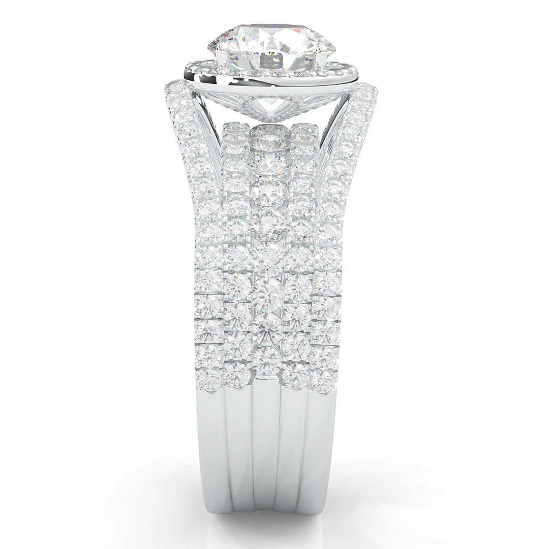 The Astral Luminance Moissanite Cocktail Ring Platinum-Plated Silver - Image 3
