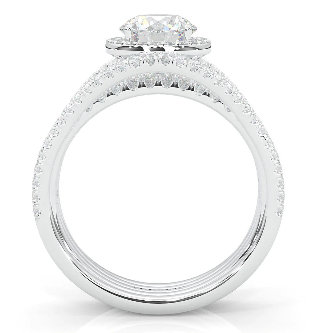 The Astral Luminance Moissanite Cocktail Ring Platinum-Plated Silver - Image 4