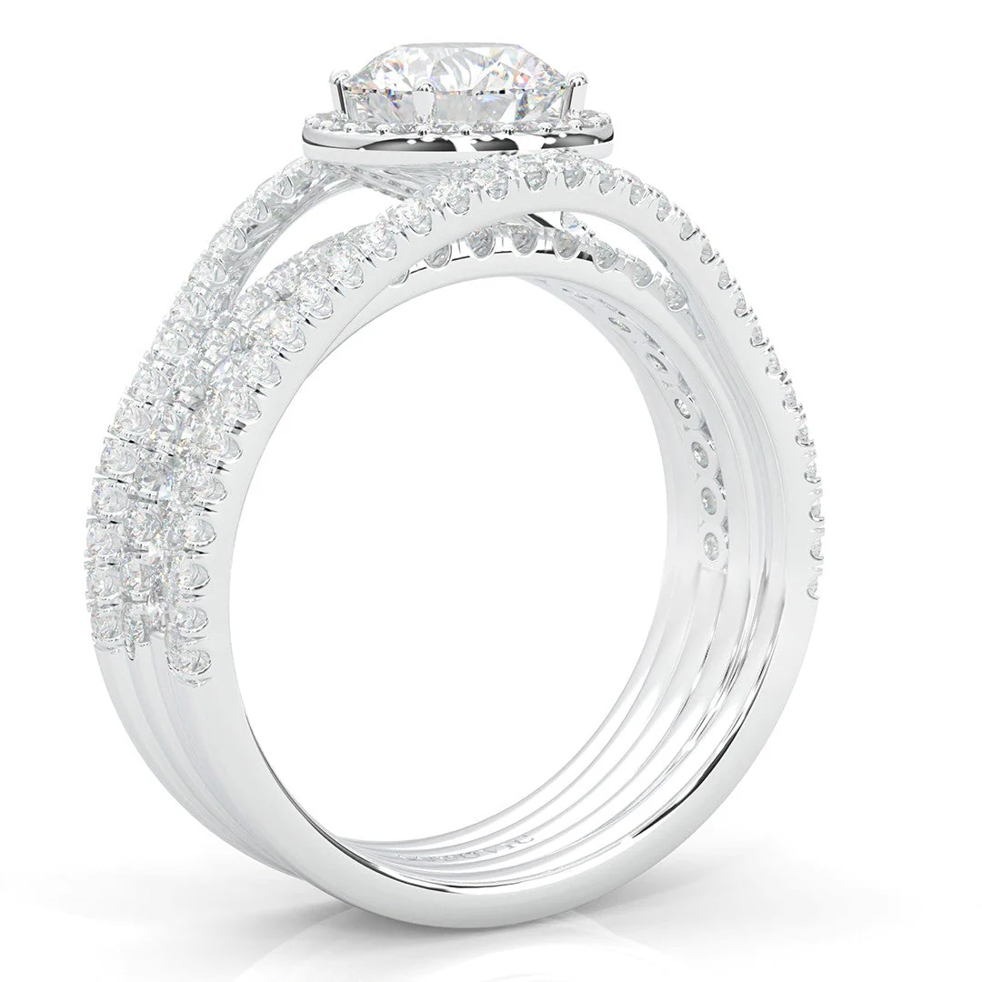 The Astral Luminance Moissanite Cocktail Ring Platinum-Plated Silver - Image 5
