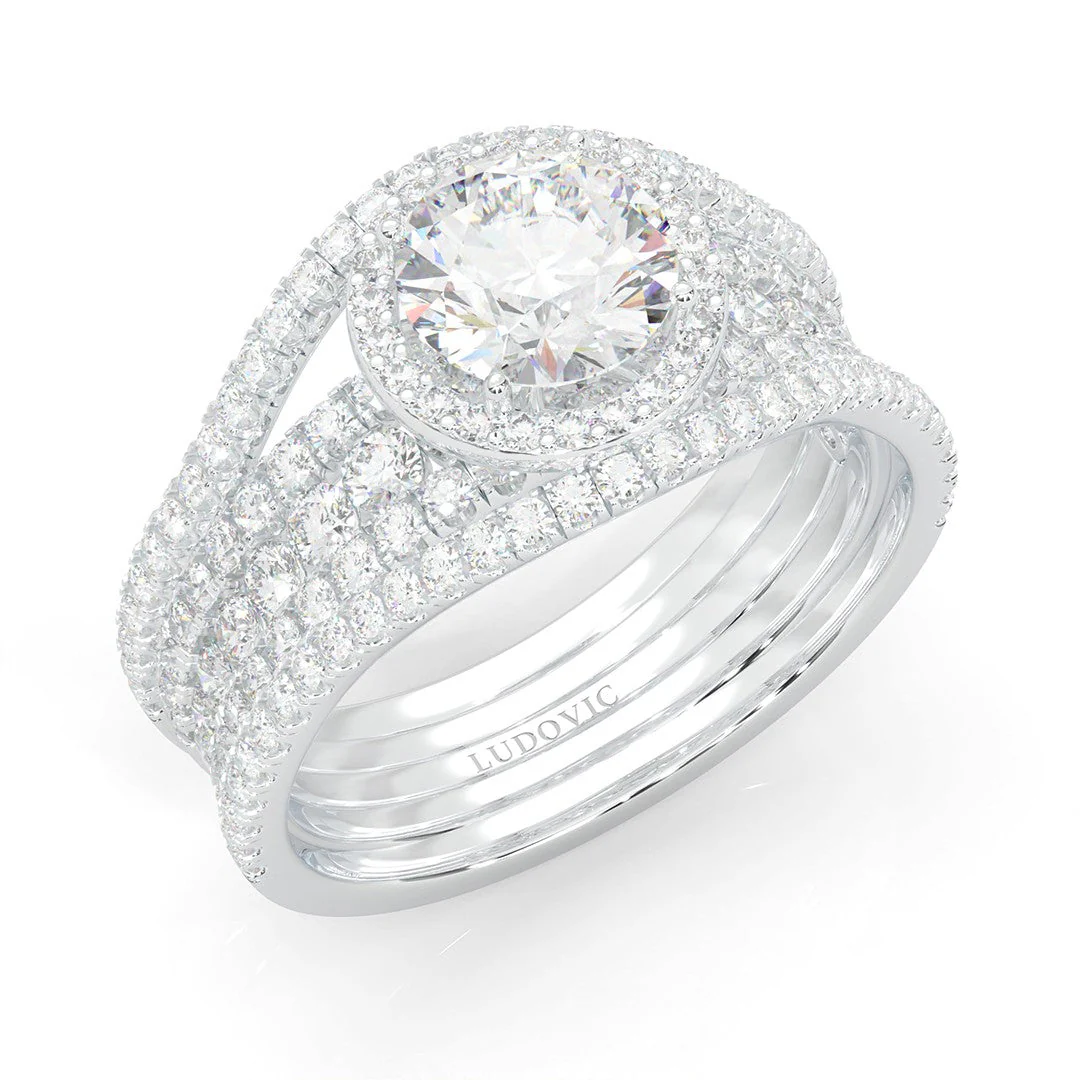 The Astral Luminance Moissanite Cocktail Ring Platinum-Plated Silver - Image 6